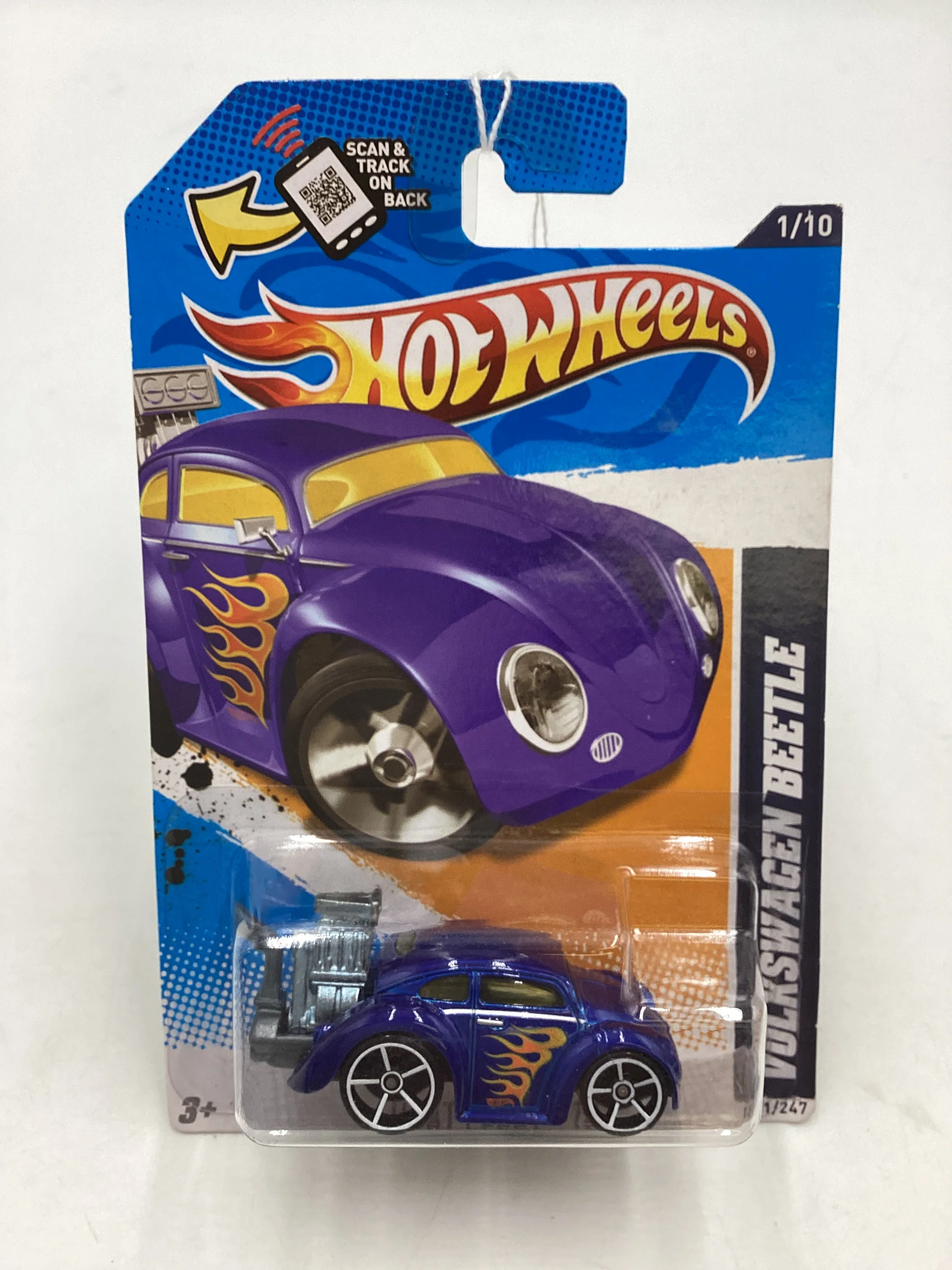 2012 HW Heat Fleet #151 Volkswagen Beetle Tooned Blue 96A - Image 2