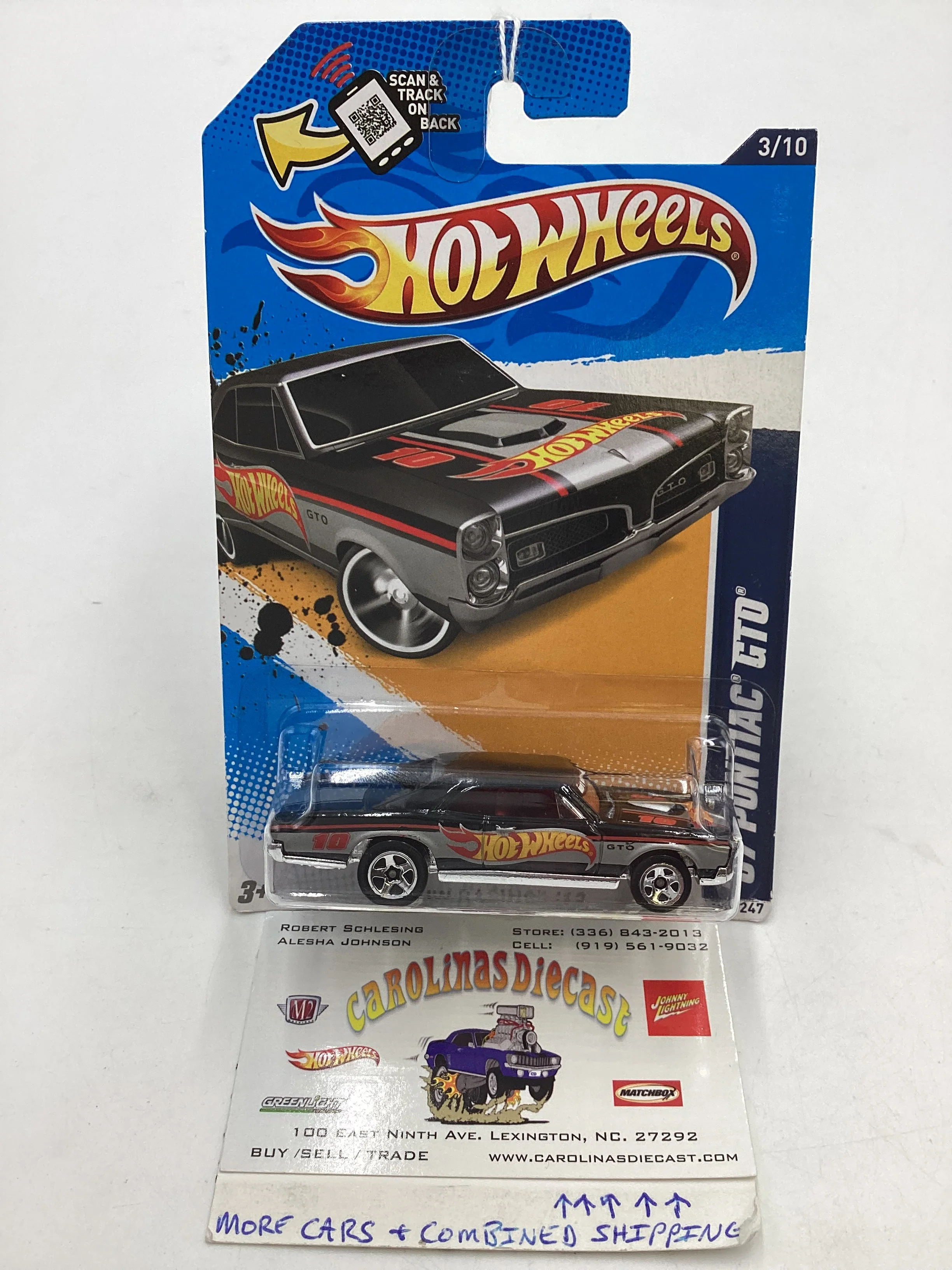 2012 HW Racing Walmart Exclusive #173 67 Pontiac GTO Black 237B