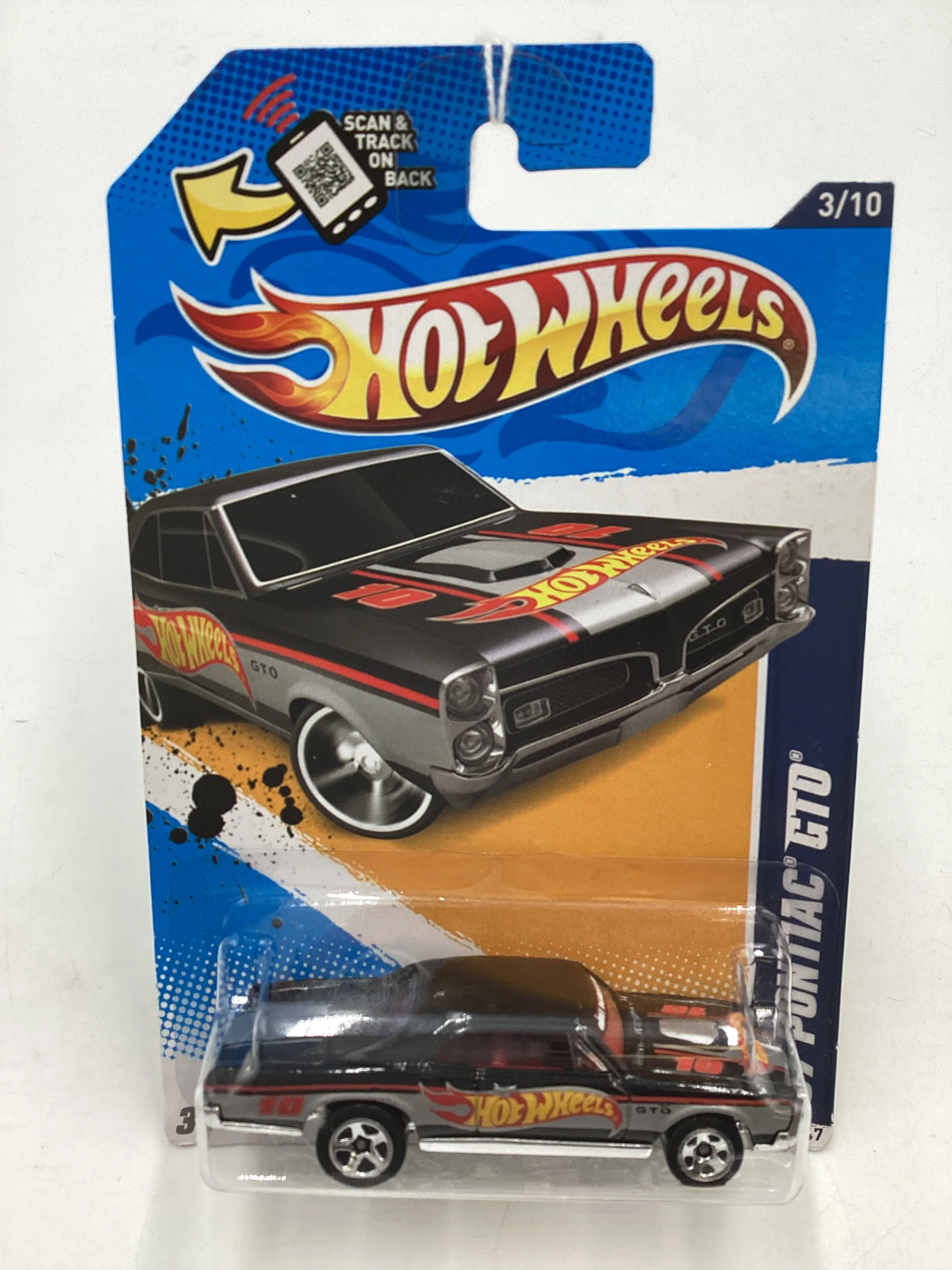2012 HW Racing Walmart Exclusive #173 67 Pontiac GTO Black 237B - Image 2