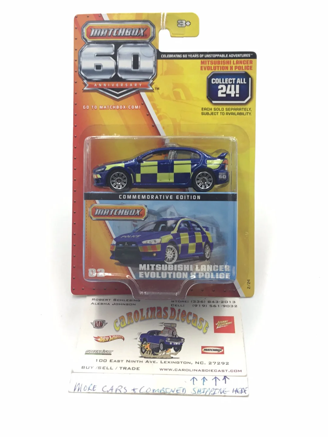 2012 matchbox 60th anniversary 2/24 Mitsubishi Lancer Evolution X Police S6