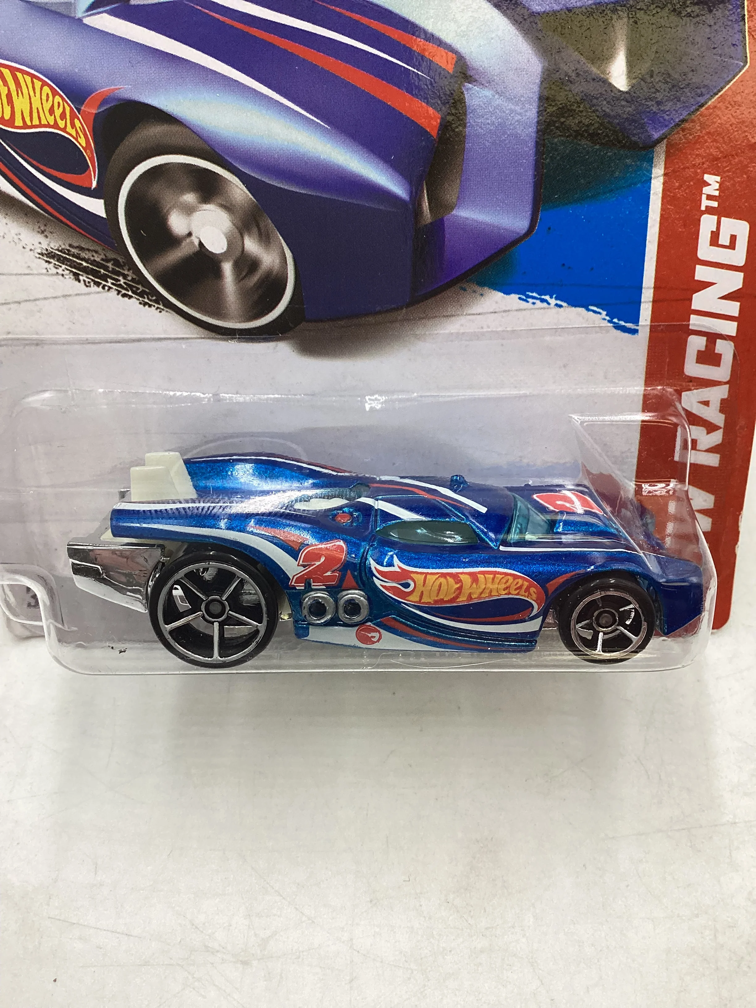 2013 Hot Wheels #101 Treasure Hunt Prototype H-24 Blue 274B - Image 3