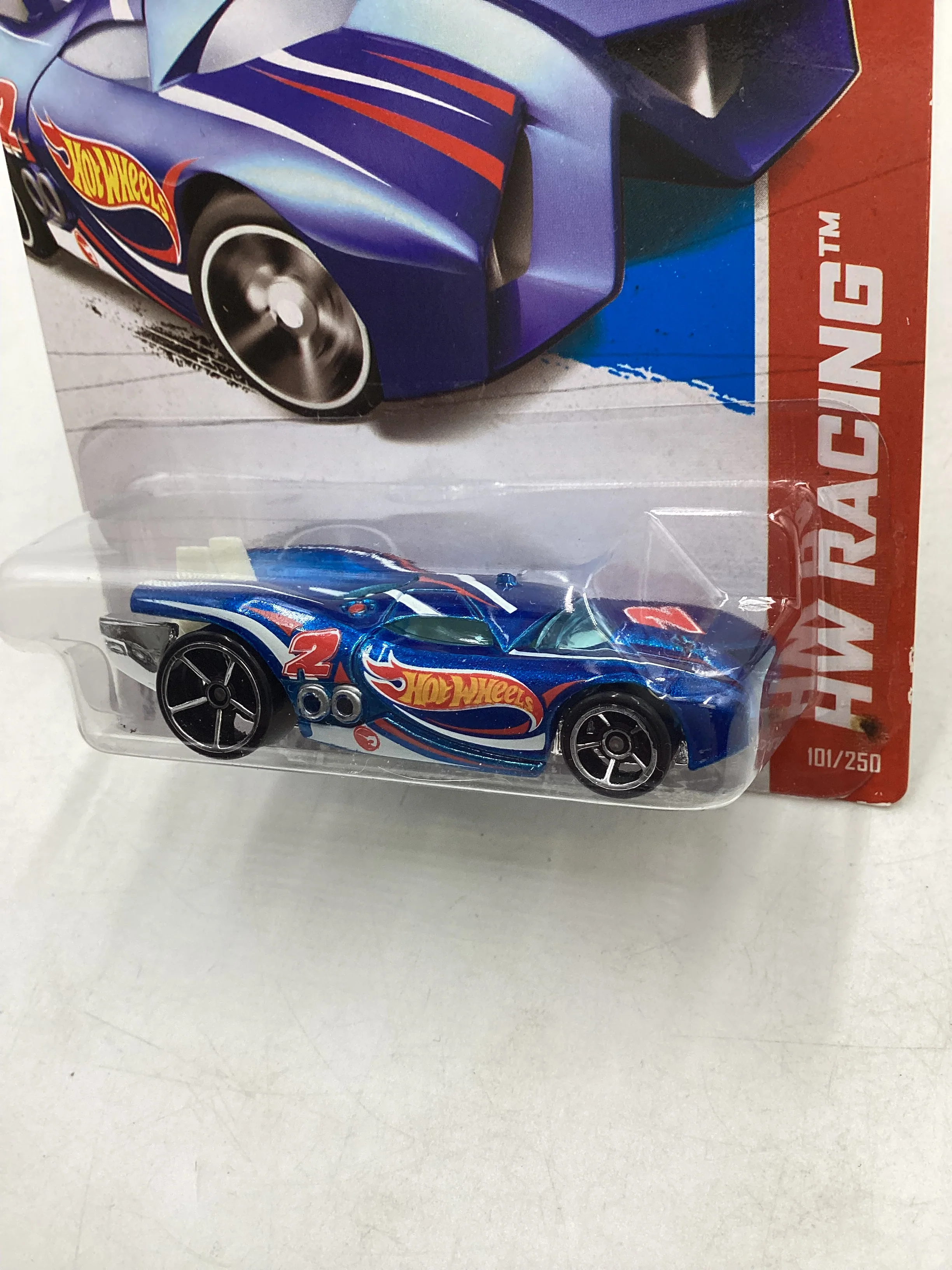 2013 Hot Wheels #101 Treasure Hunt Prototype H-24 Blue 274B - Image 4