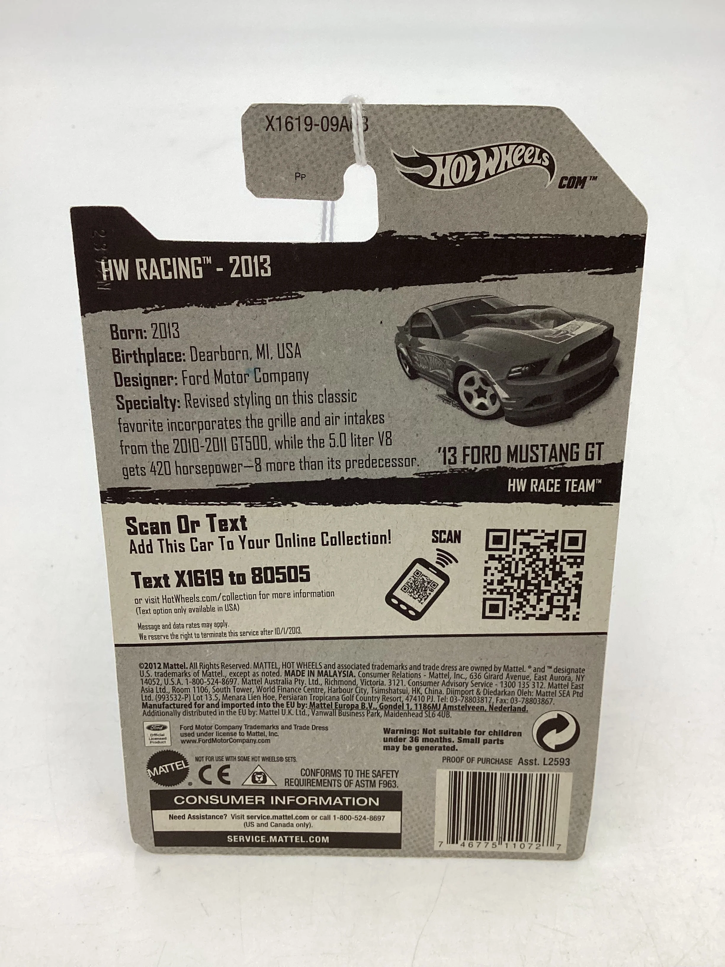 2013 Hot Wheels #106 13 Ford Mustang GT 22H - Image 7
