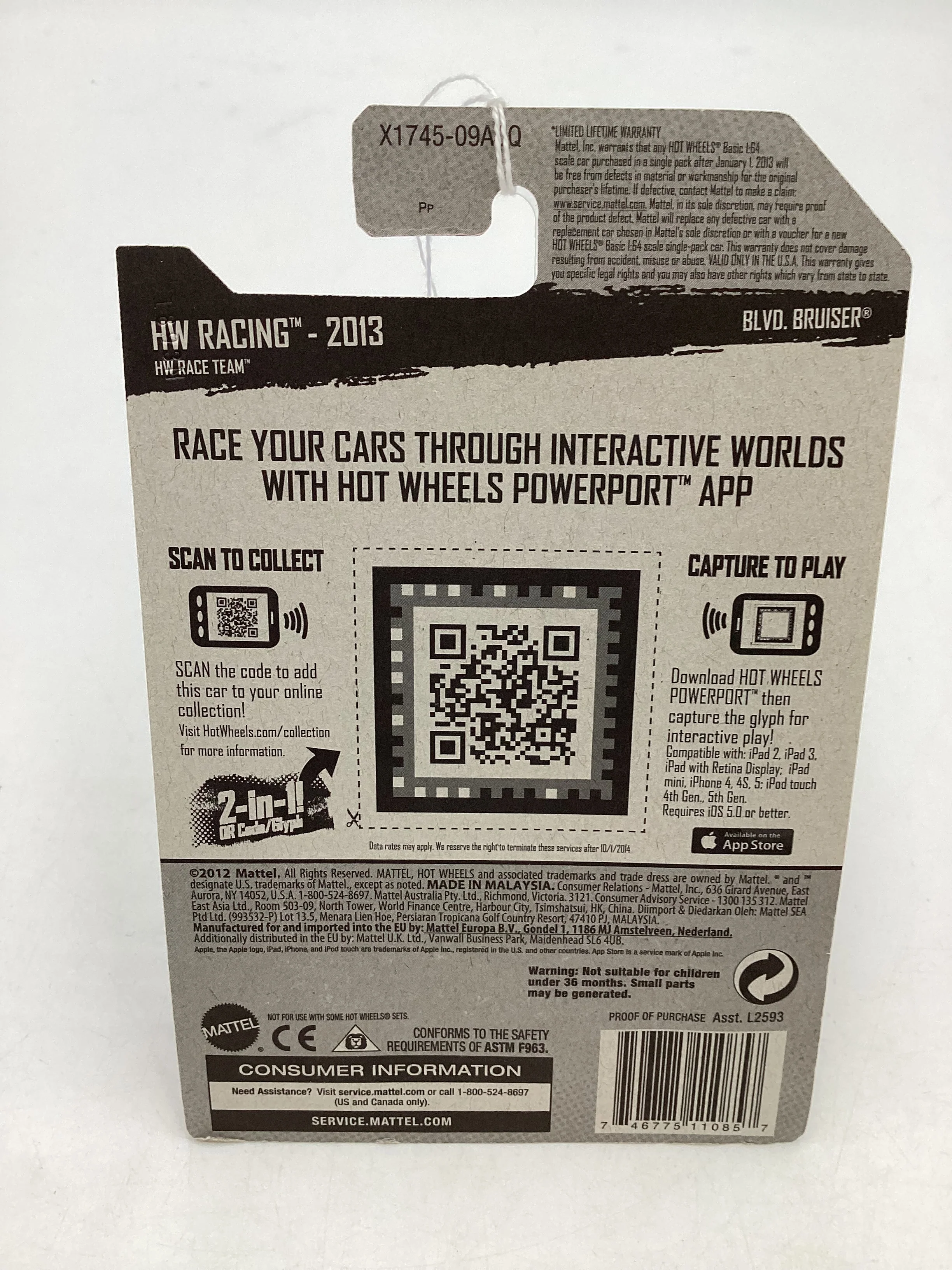 2013 Hot wheels #108 Blvd. Bruiser Blue 12i - Image 7