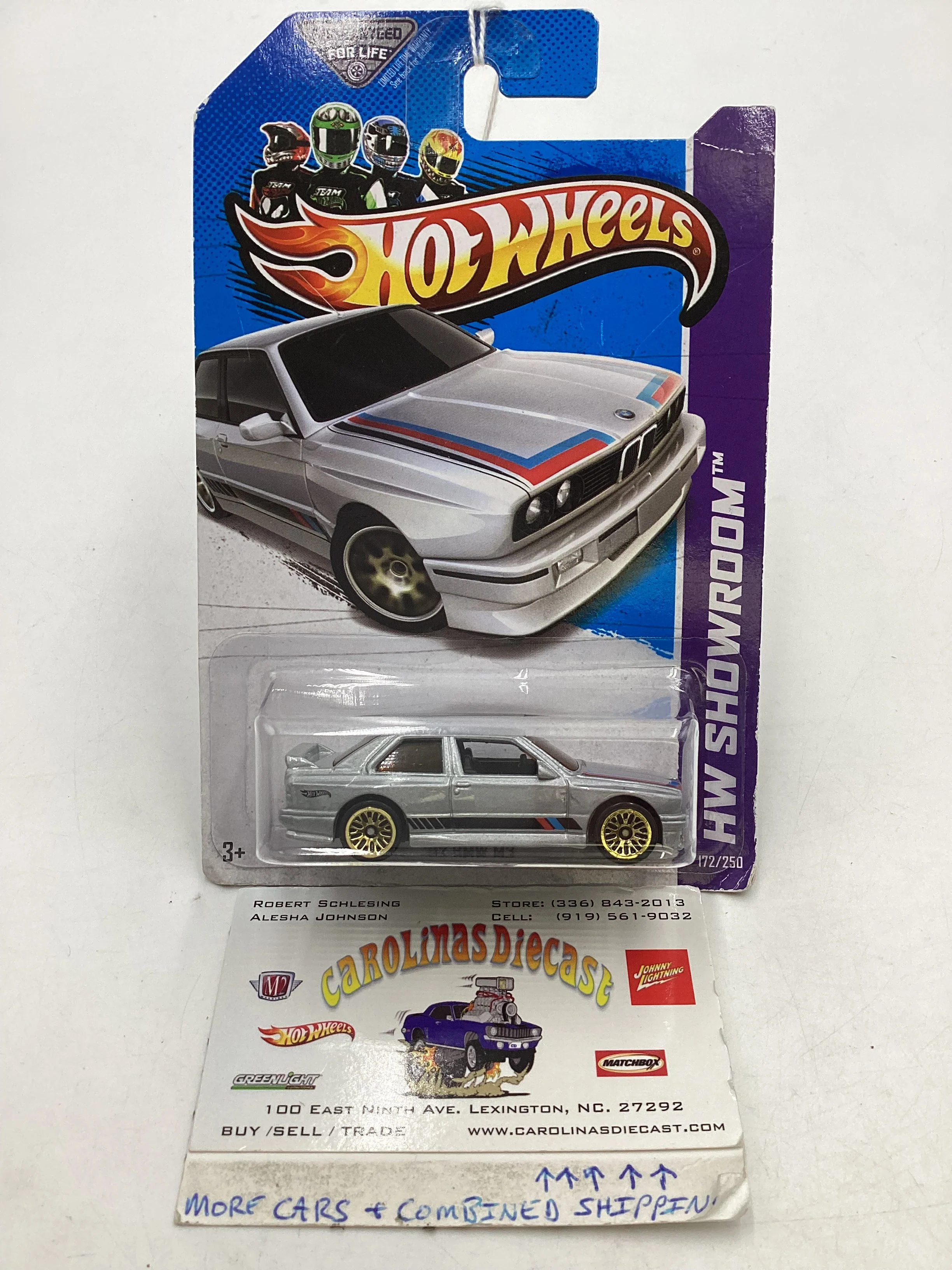 2013 Hot Wheels #172 HW Showroom 92 BMW M3 Silver