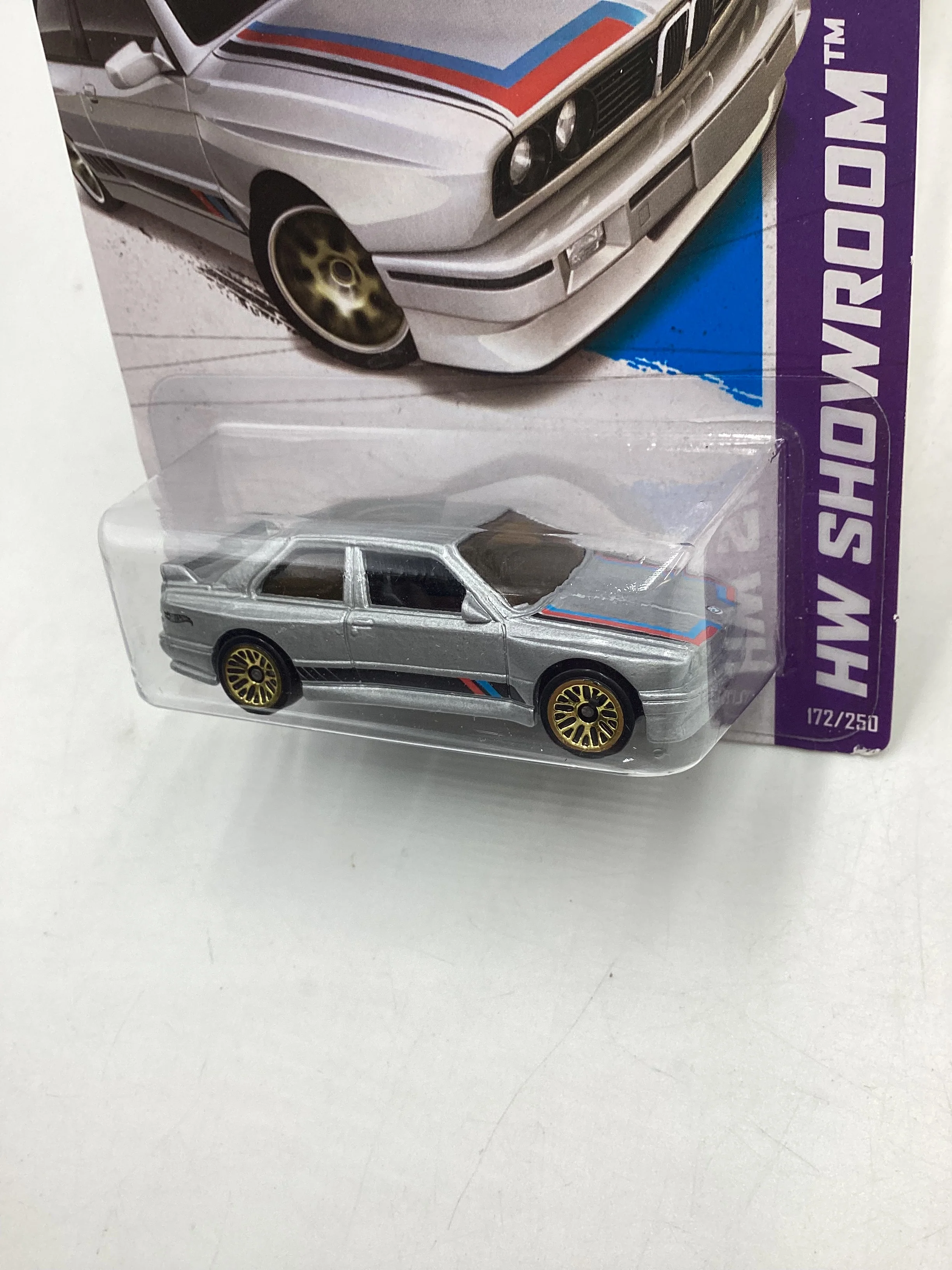 2013 Hot Wheels #172 HW Showroom 92 BMW M3 Silver 109H - Image 4