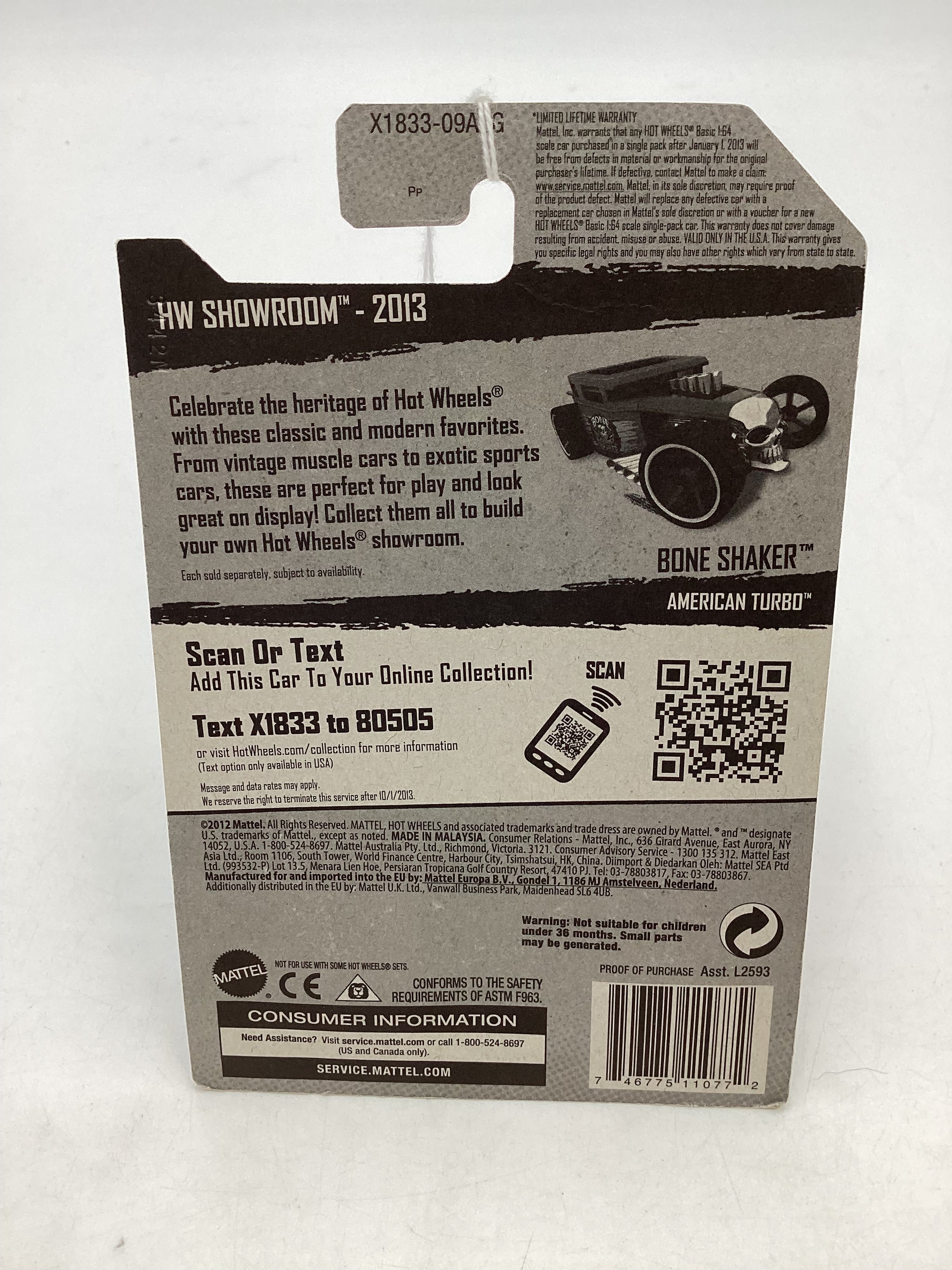 2013 Hot Wheels #181 Bone Shaker Pink 57B - Image 7