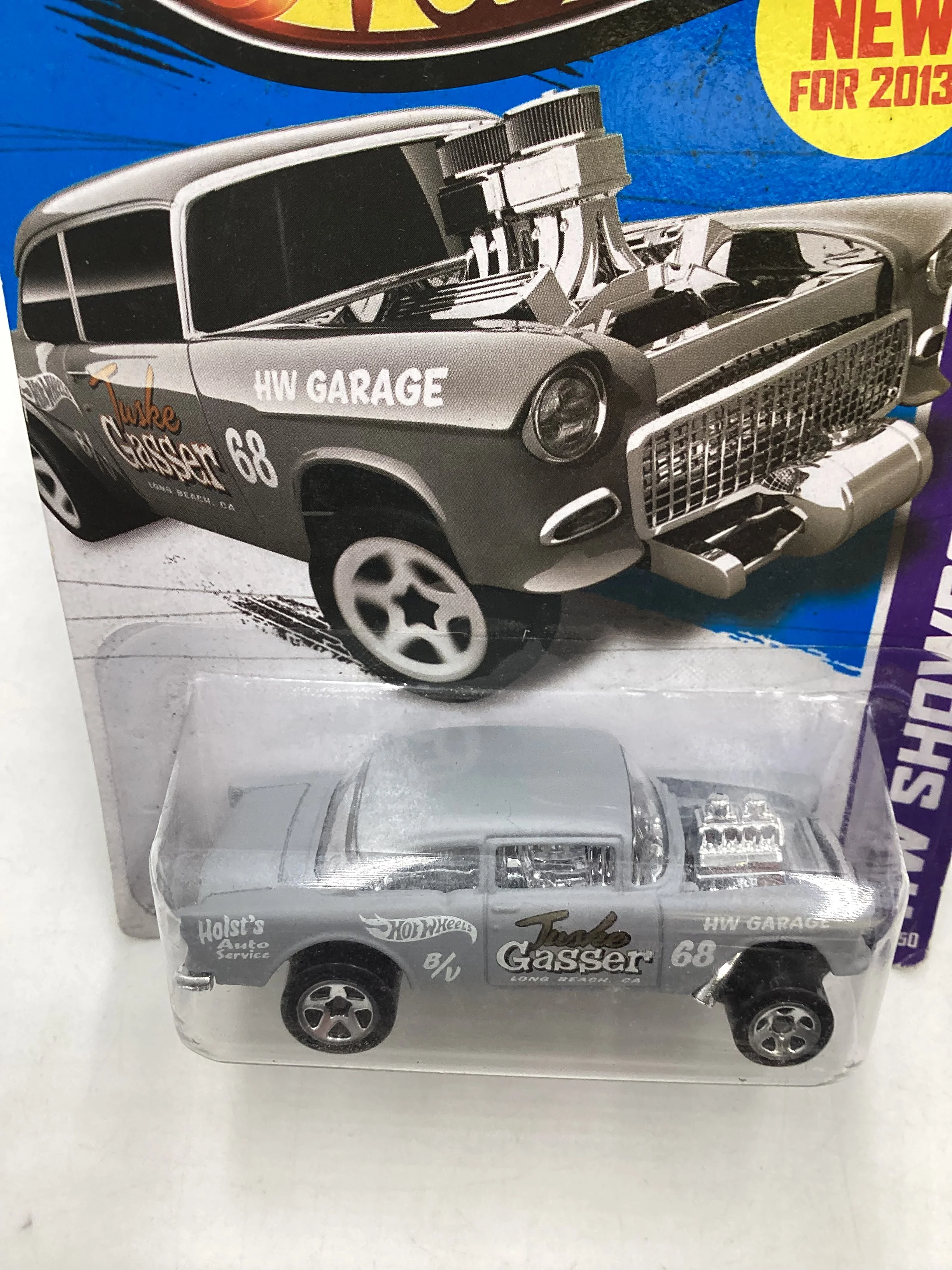 2013 Hot Wheels #190 55 Chevy Bel Air Gasser Primer Gray *Vein* - Image 6