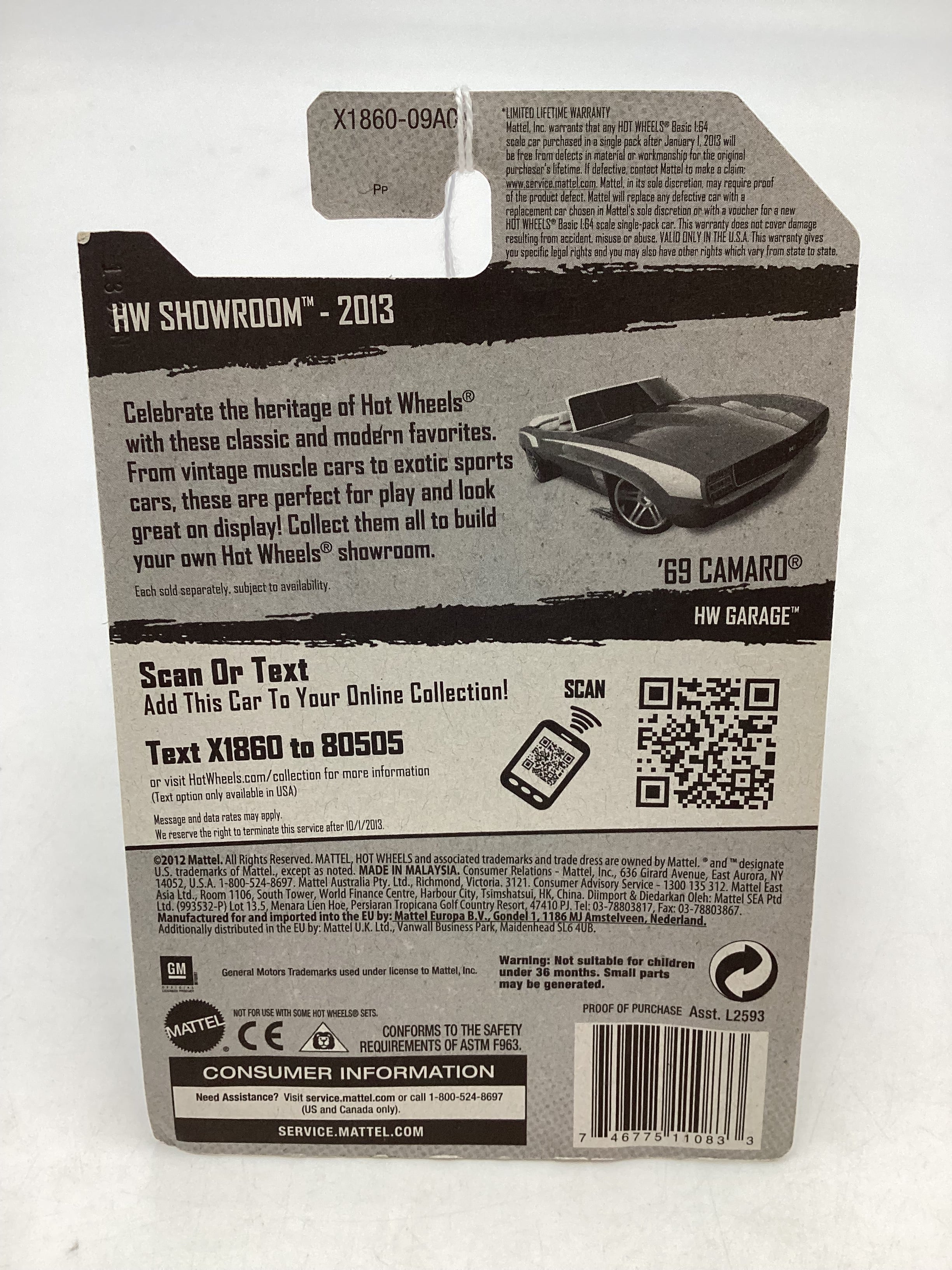 2013 Hot Wheels #197 69 Camaro 5G - Image 6
