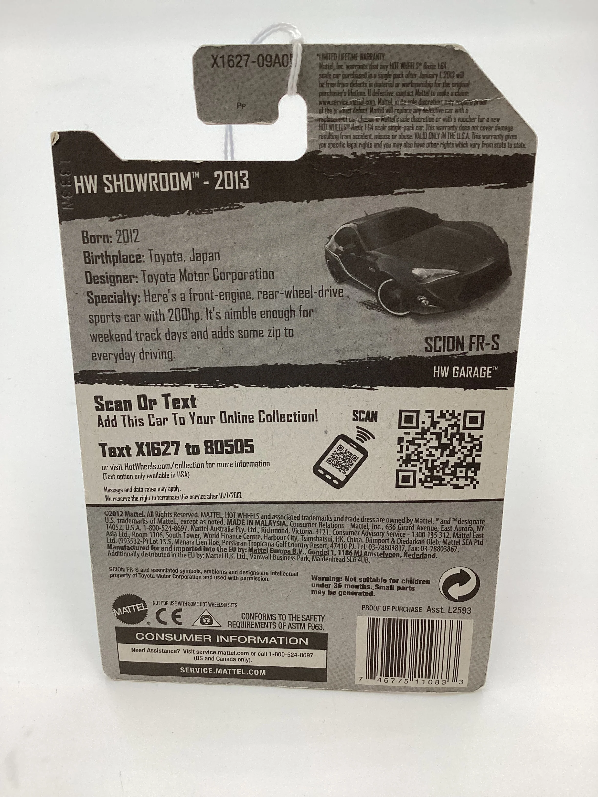 2013 Hot Wheels #199 Scion FR-S Red - Image 7