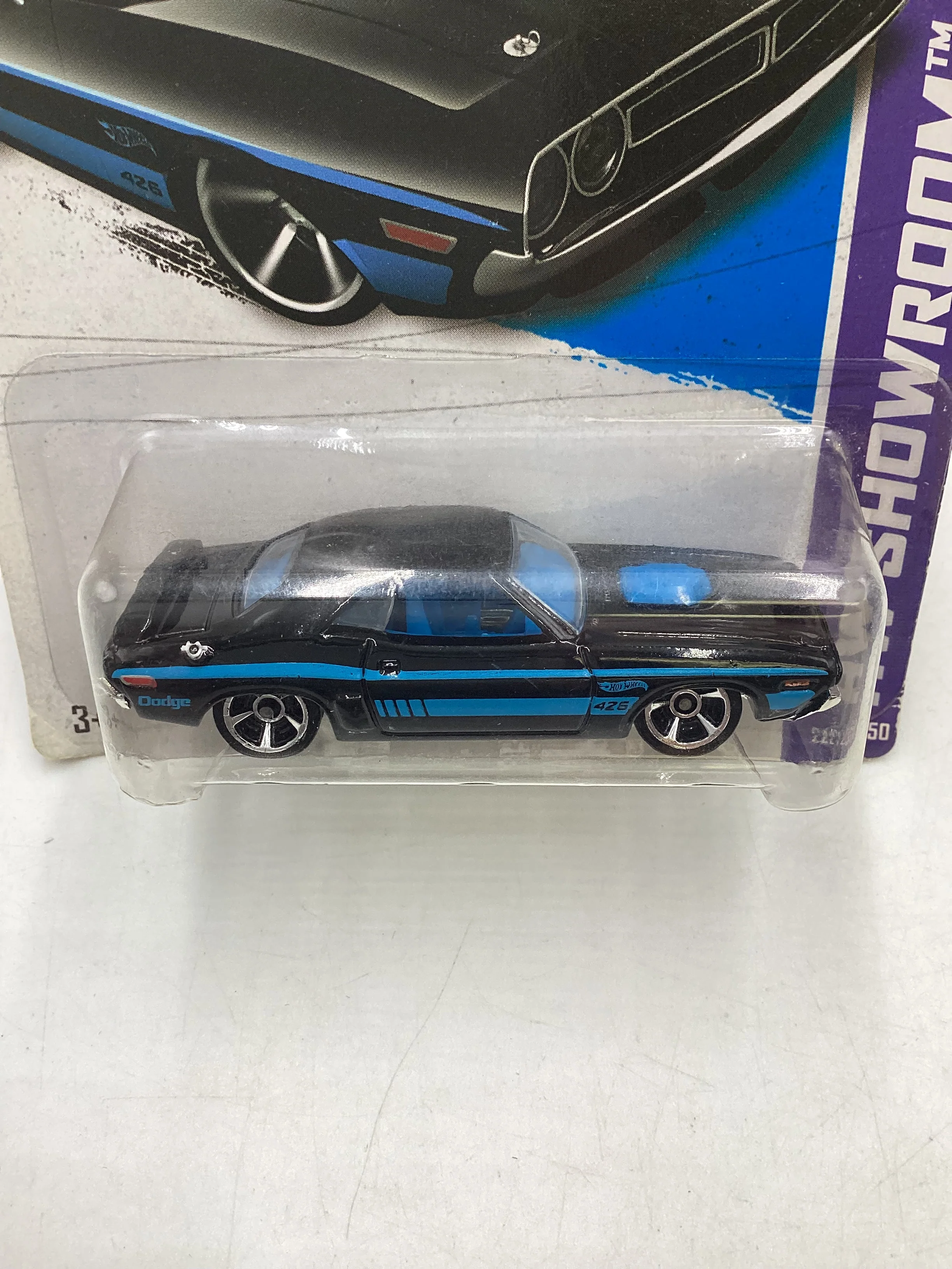 2013 Hot Wheels #222 71 Dodge Challenger Black 39D - Image 3