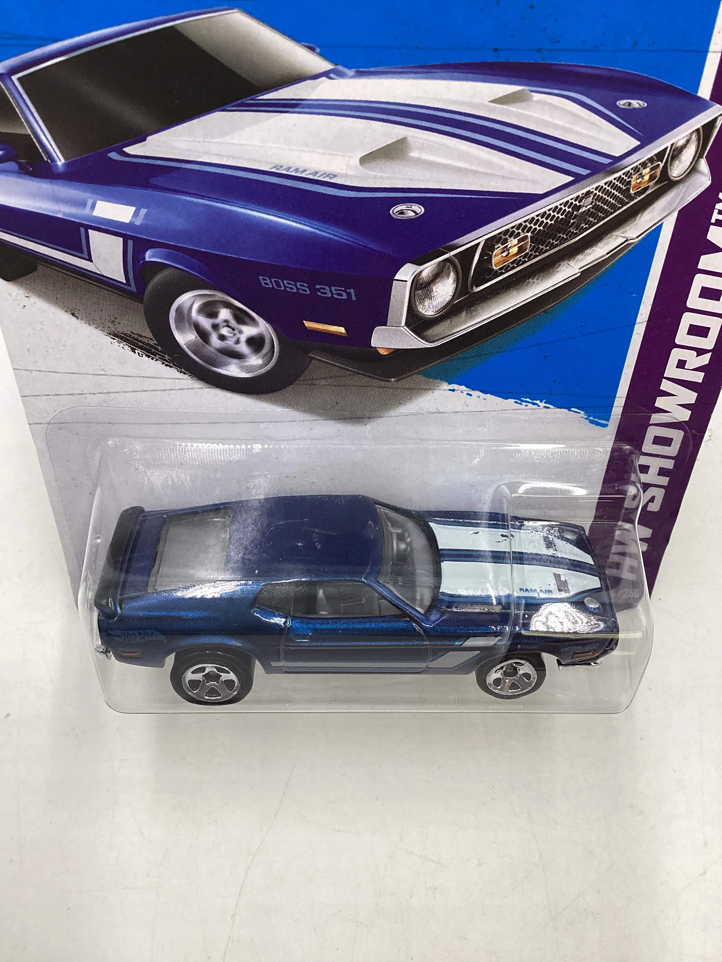 2013 Hot Wheels #224 71 Mustang Boss 351 Blue 30i - Image 6