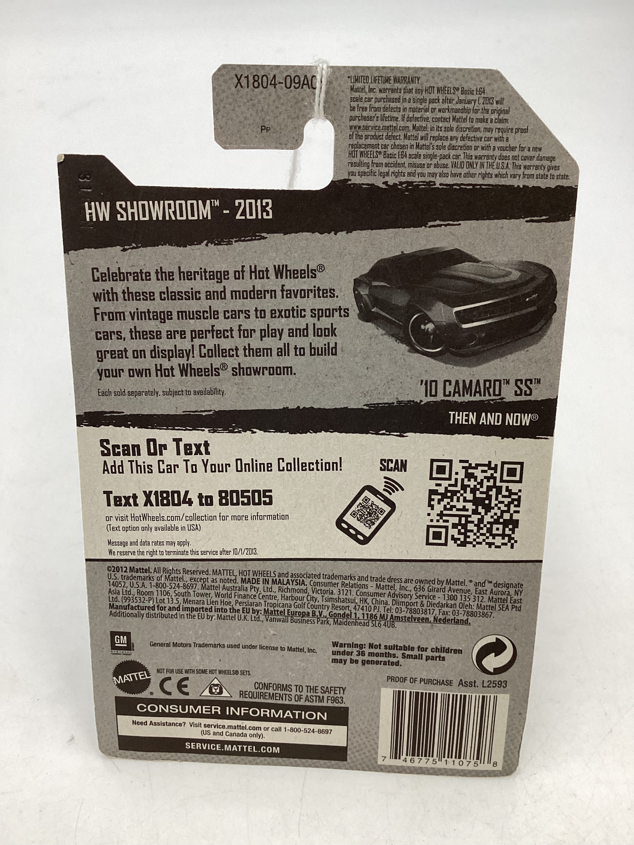 2013 Hot Wheels #226 10 Camaro SS Black 3B - Image 7