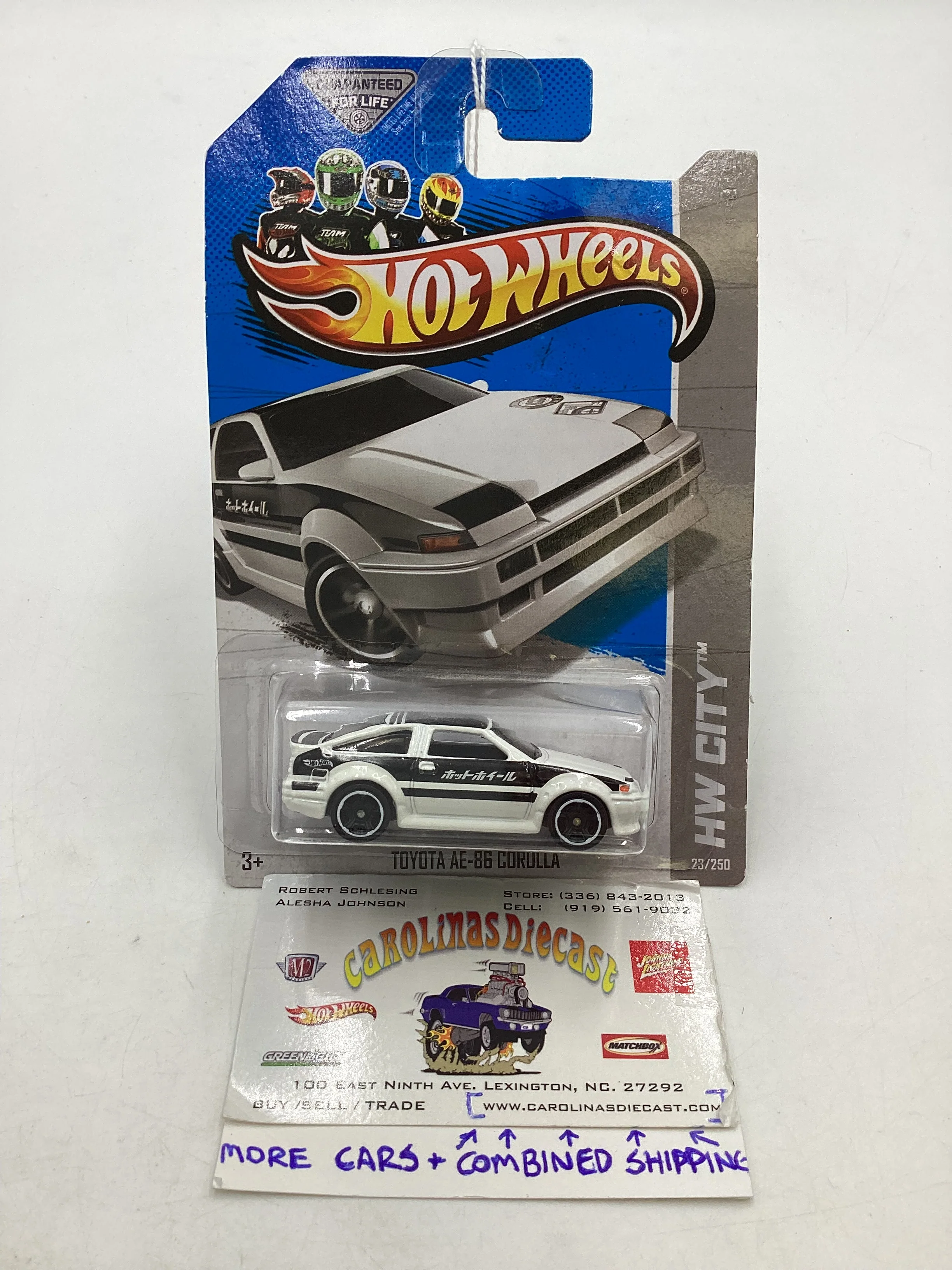 2013 Hot wheels #23 Toyota AE 86 Corolla White 95B