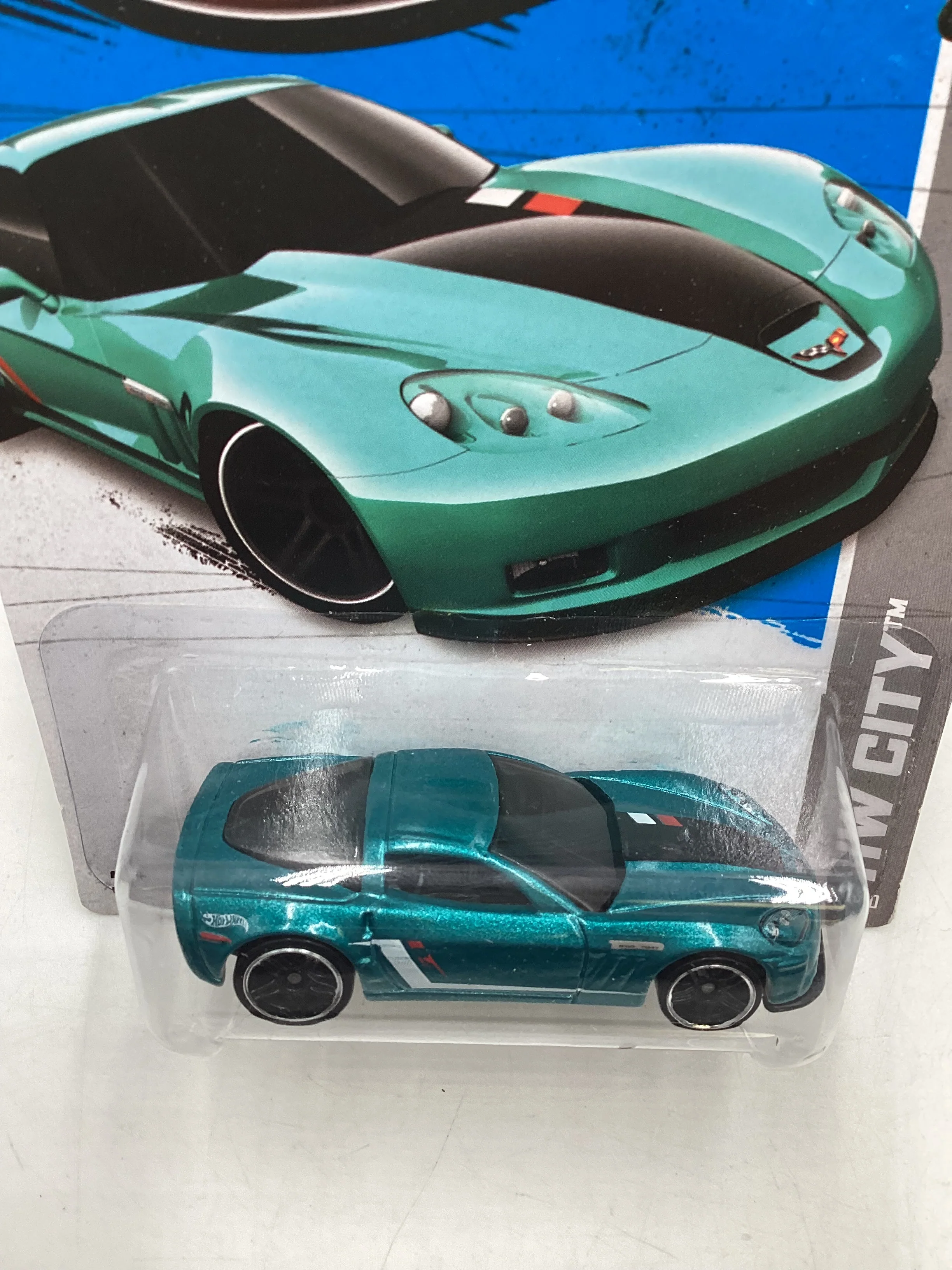 2013 Hot Wheels #24 11 Corvette Grand Sport Teal 9A - Image 5