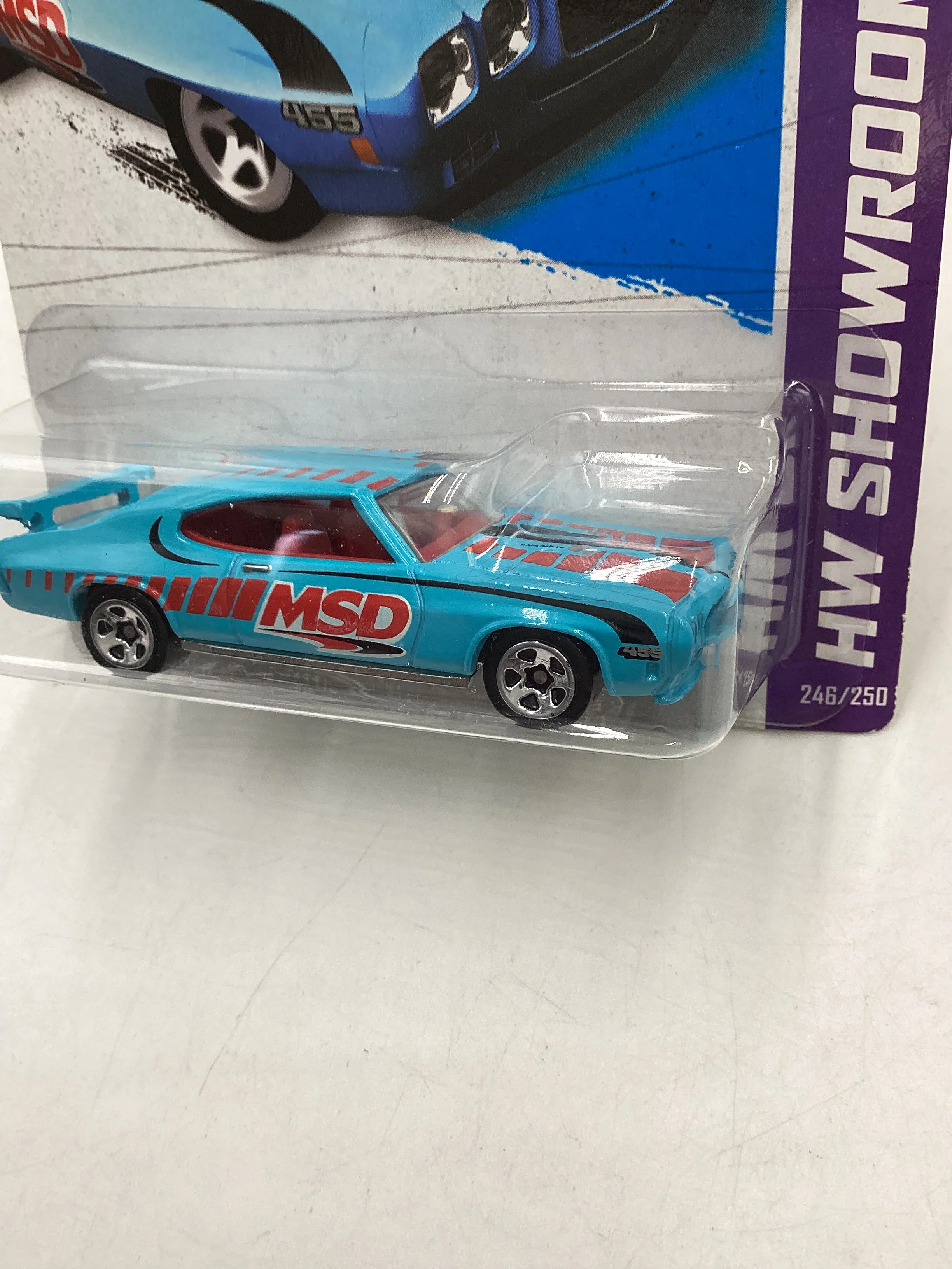 2013 Hot Wheels #246 70 Pontiac Judge Light Blue 51A - Image 4