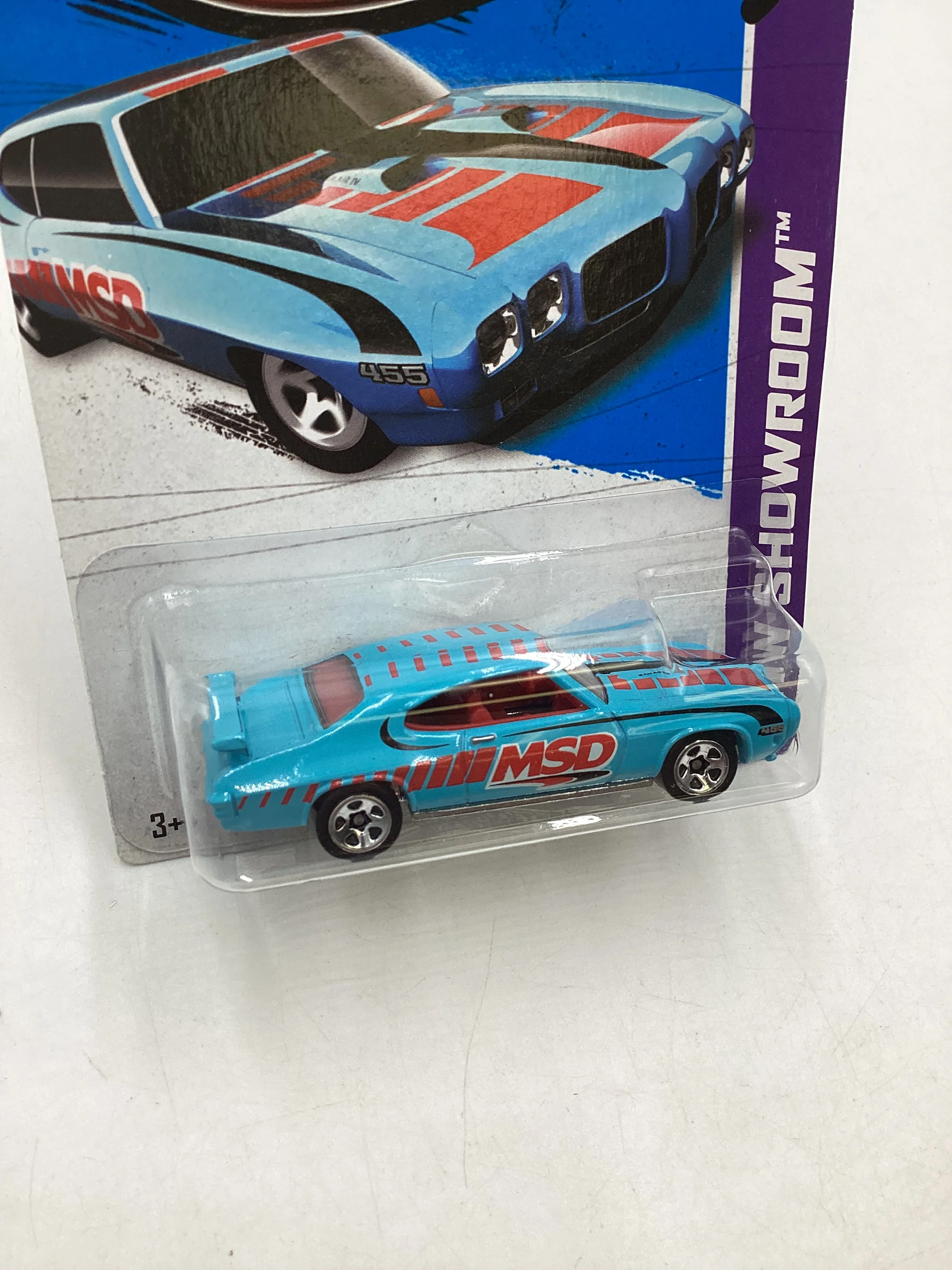 2013 Hot Wheels #246 70 Pontiac Judge Light Blue 51A - Image 5