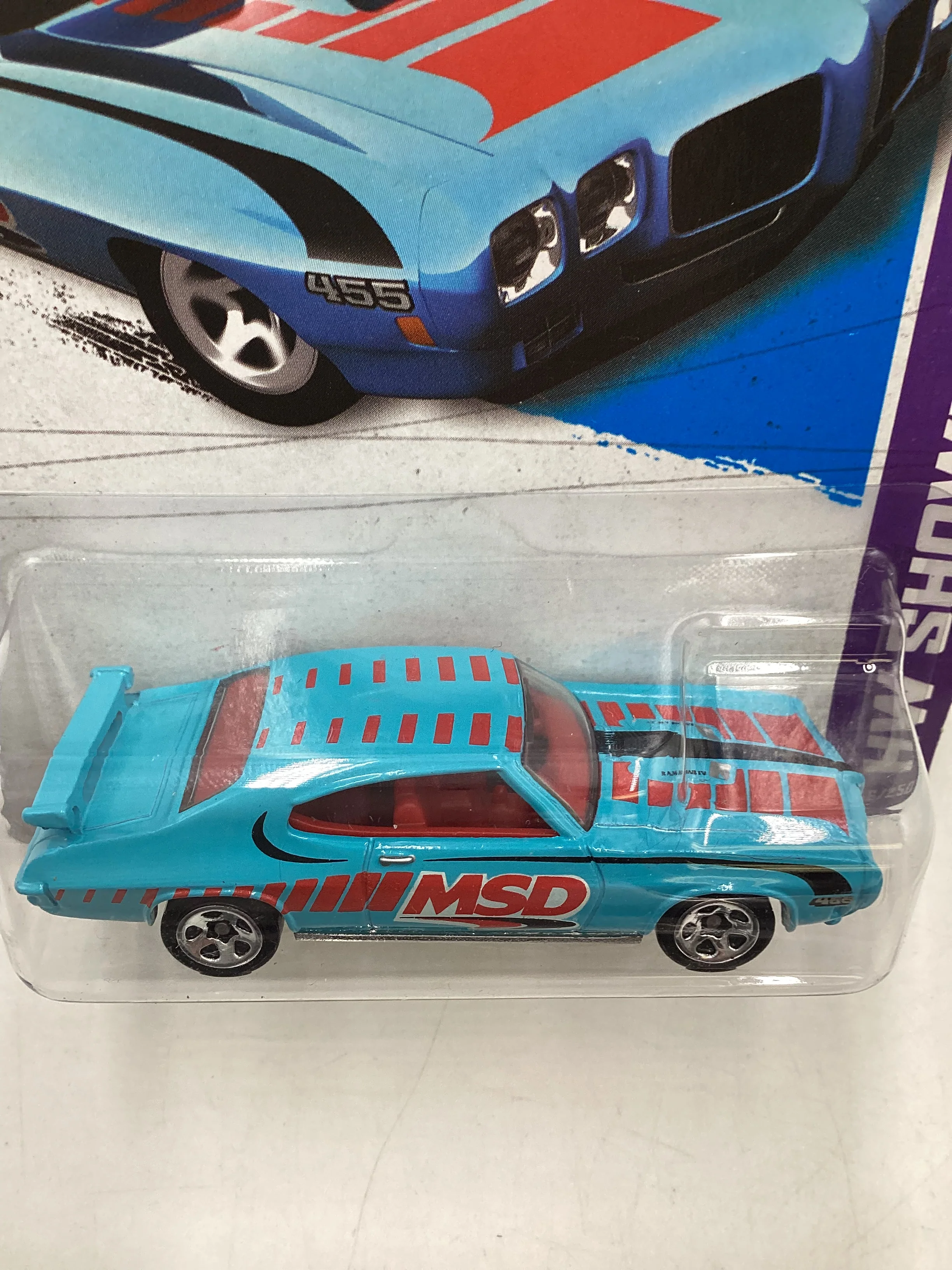 2013 Hot Wheels #246 70 Pontiac Judge Light Blue 51A - Image 6