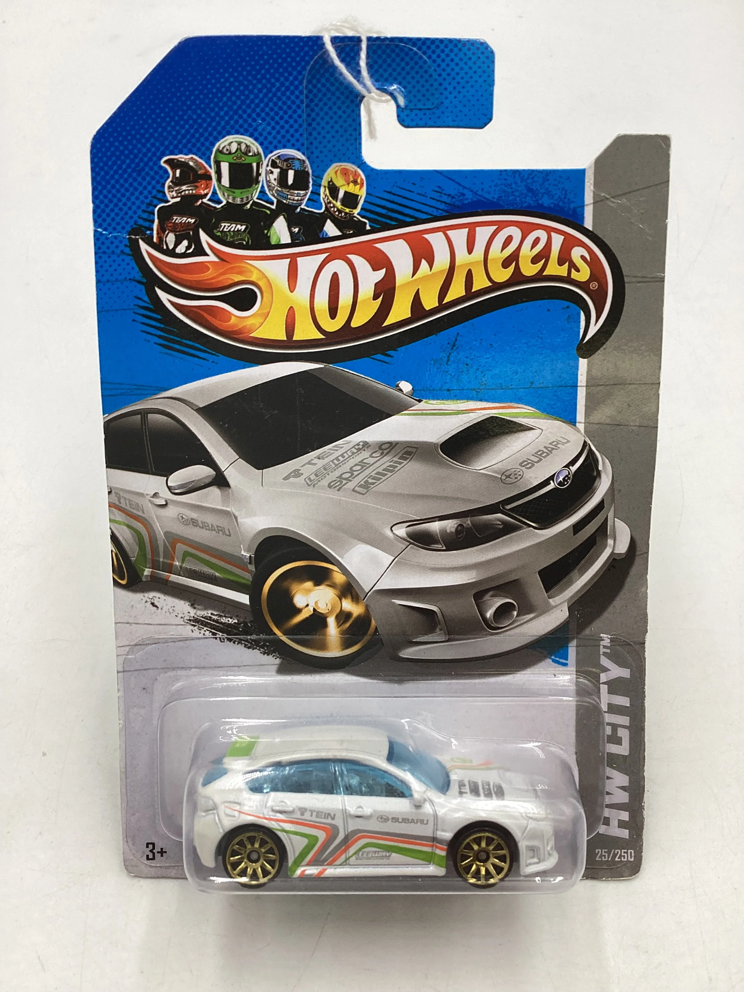 2013 Hot Wheels #25 Subaru WRX STI White *Card Not Perfect* 89C - Image 2