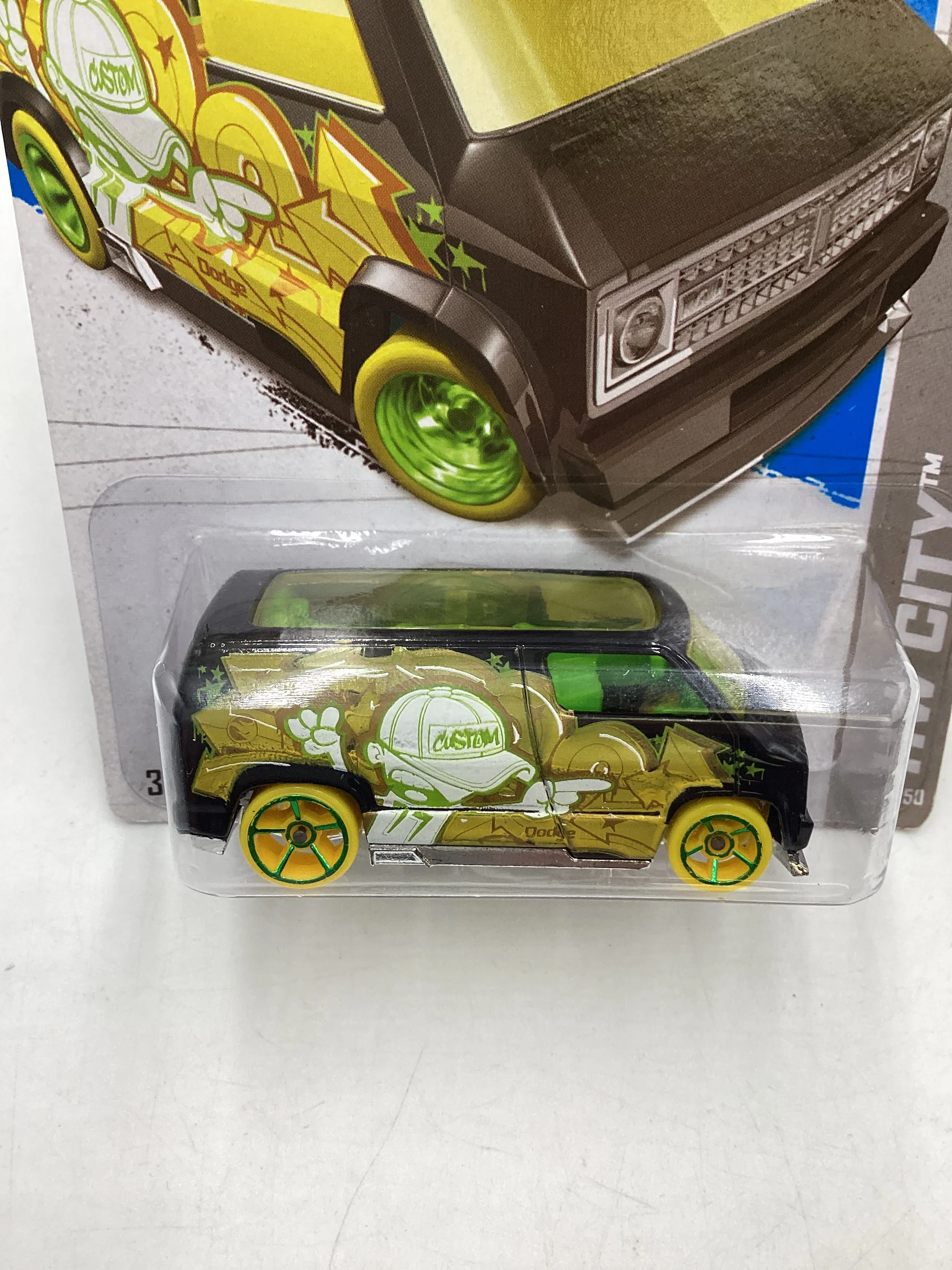 2013 Hot Wheels #32 Custom 77 Dodge Van Black 47B - Image 3