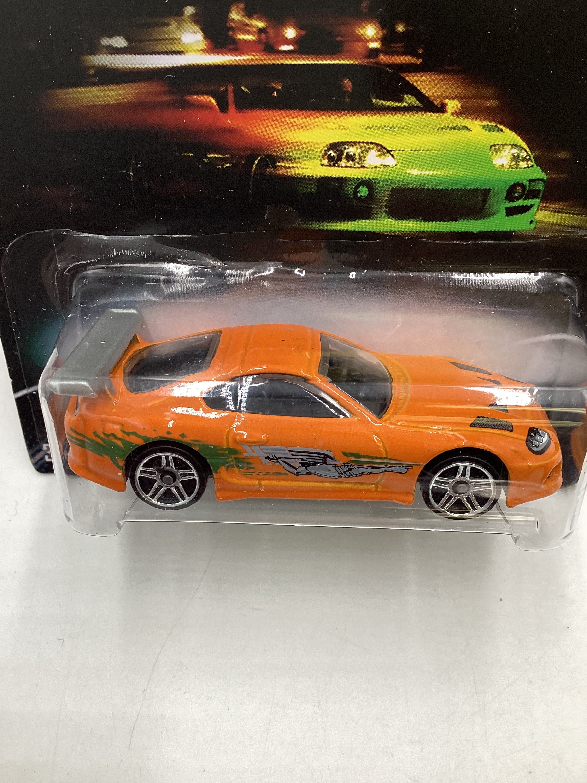 2013 Hot wheels Fast and Furious #2 Toyota Supra with Silver Wing and protector - Image 3