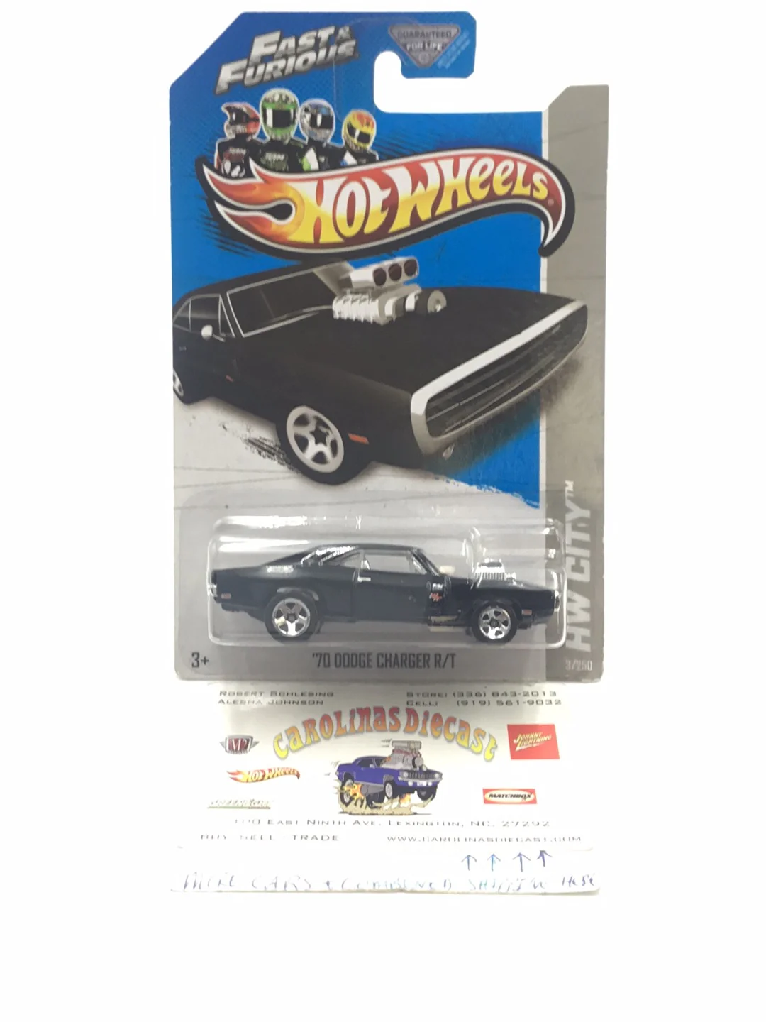 2013 Hot wheels fast and furious #3 70 Dodge Charger R/T with protector