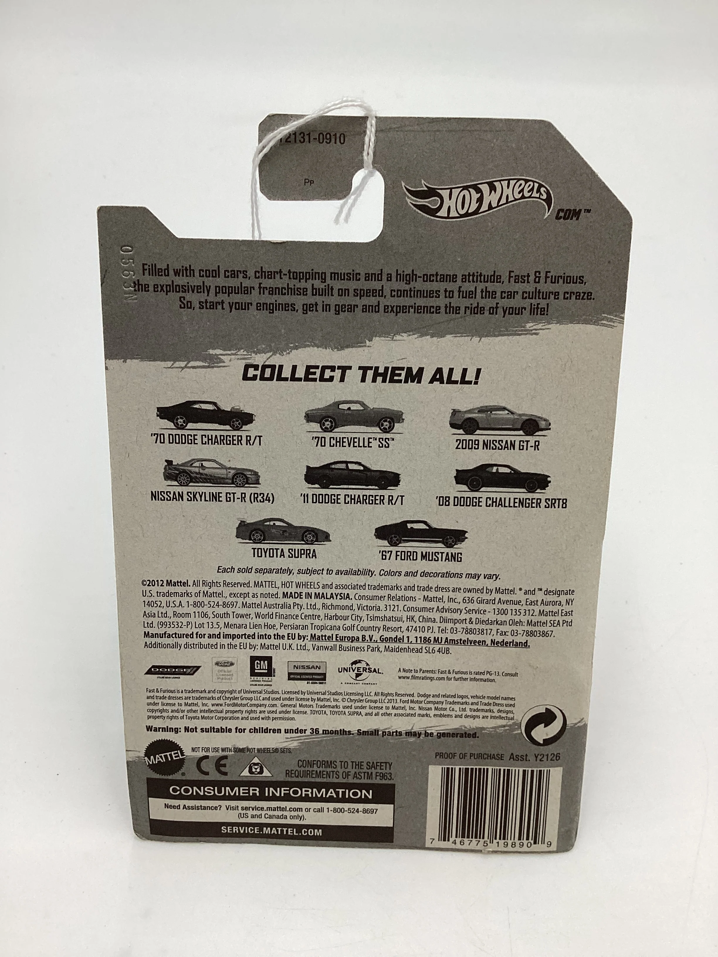 2013 Hot Wheels Fast and Furious #3 Nissan Skyline GT-R R34 Silver - Image 7
