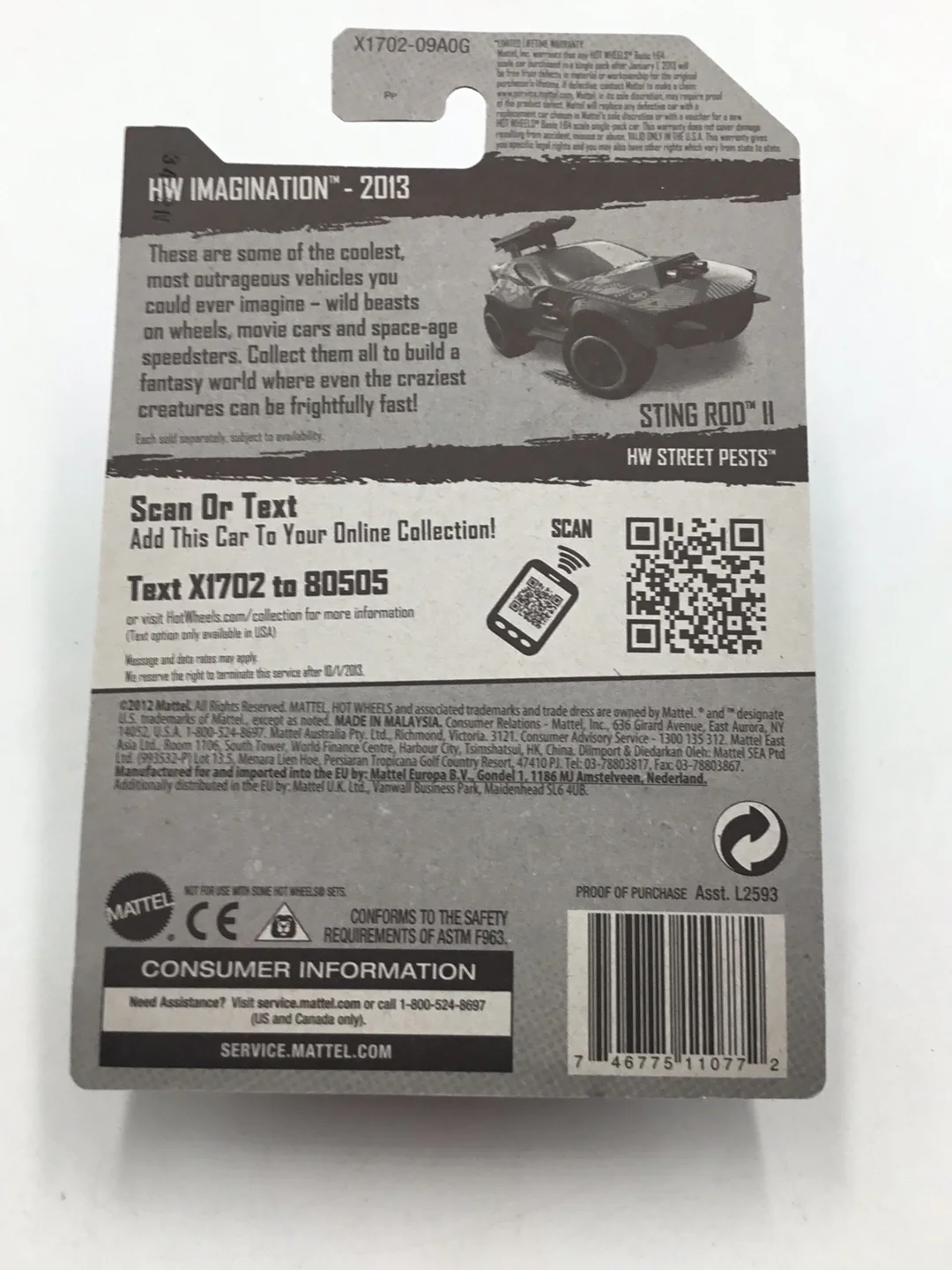 2013 Hot Wheels Imagination Sting Rod II Treasure Hunt 69H - Image 6