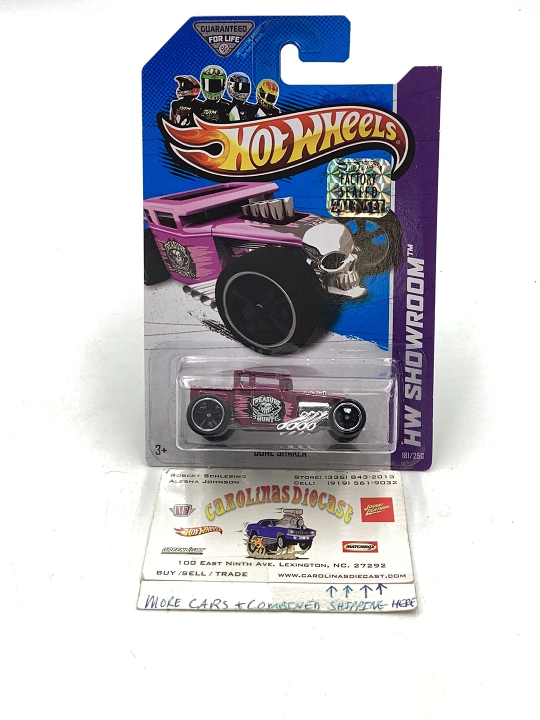 2013 hot wheels super treasure hunt #181 Bone Shaker W/Protector