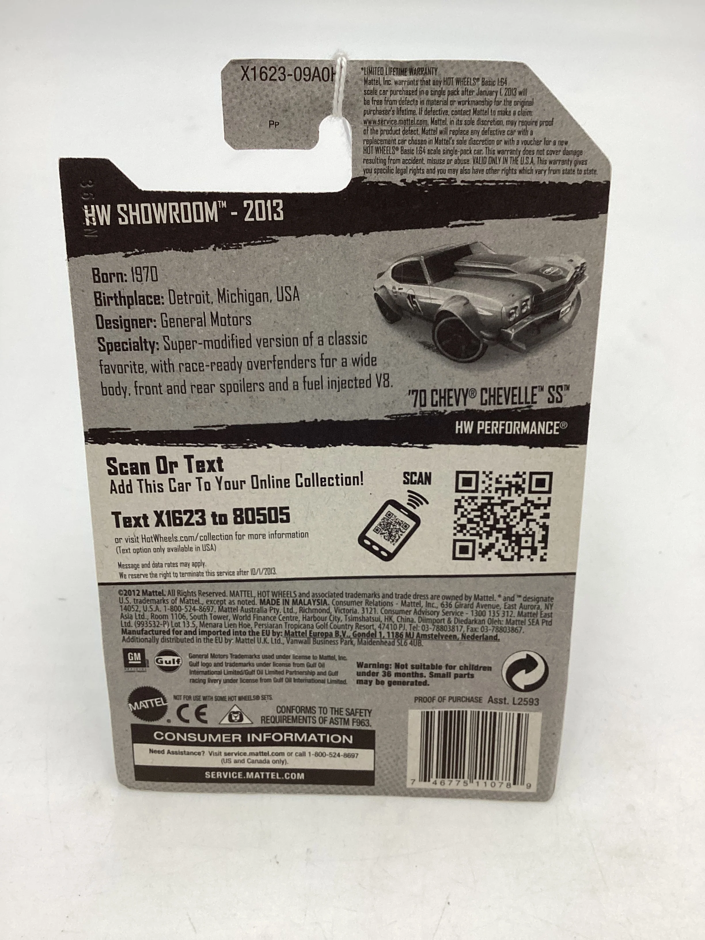 2013 HW Showroom #250 70 Chevy Chevelle SS Gulf - Image 7