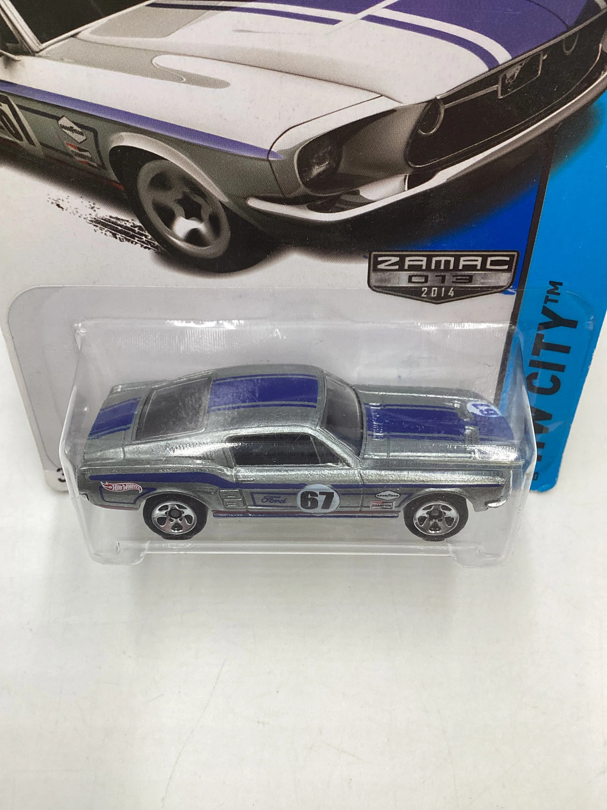 2014 Hot Wheels #098 Zamac 67 Custom Mustang 143C - Image 6