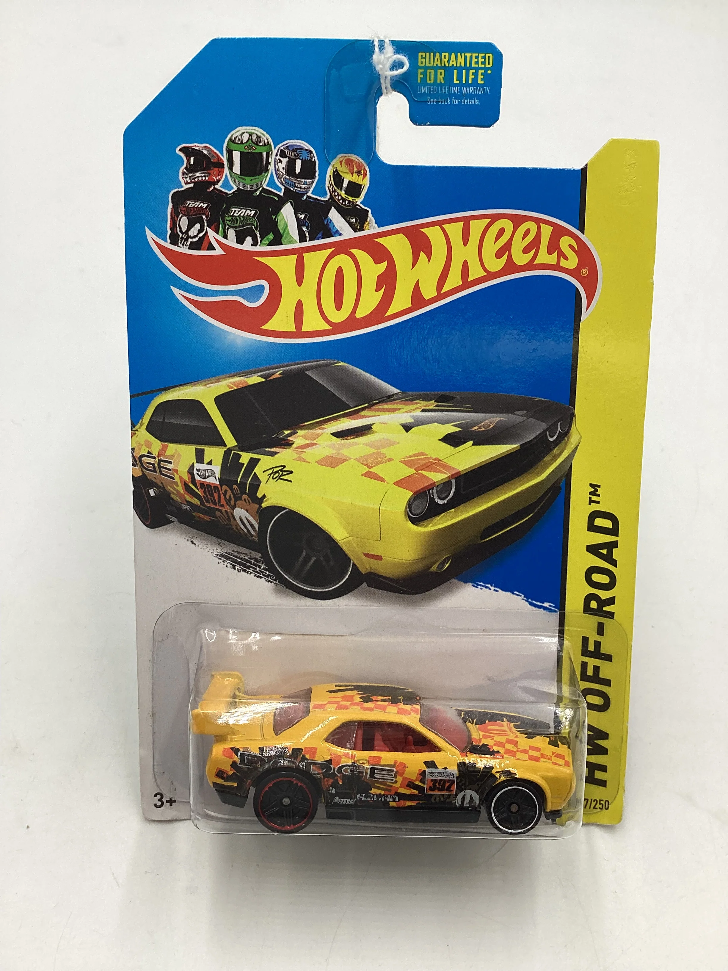2014 Hot wheels 0ff Road #107 Dodge Challenger Drift Car Yellow 58E - Image 2
