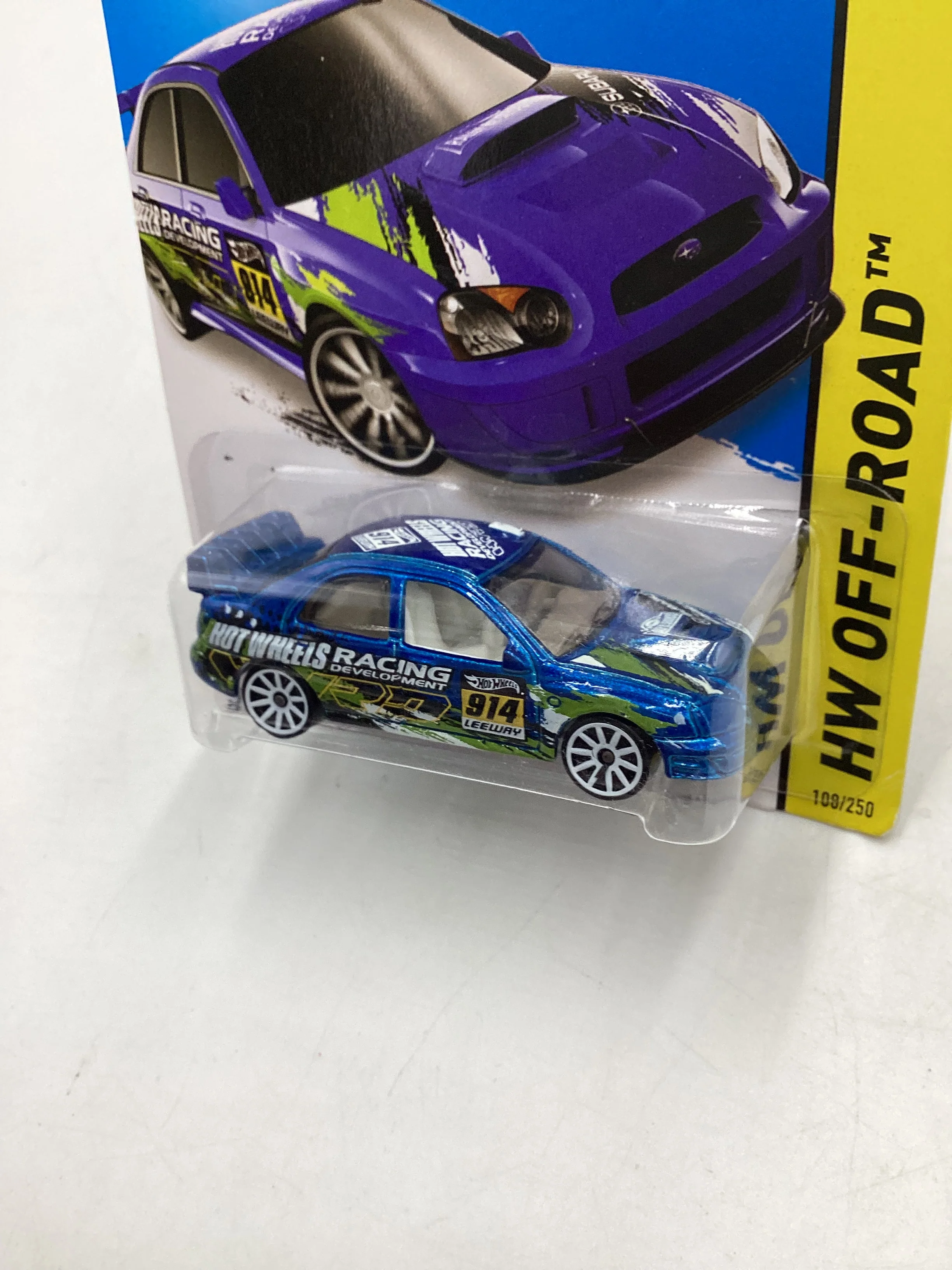 2014 Hot wheels #108 Subaru Impreza WRX blue 89A - Image 4
