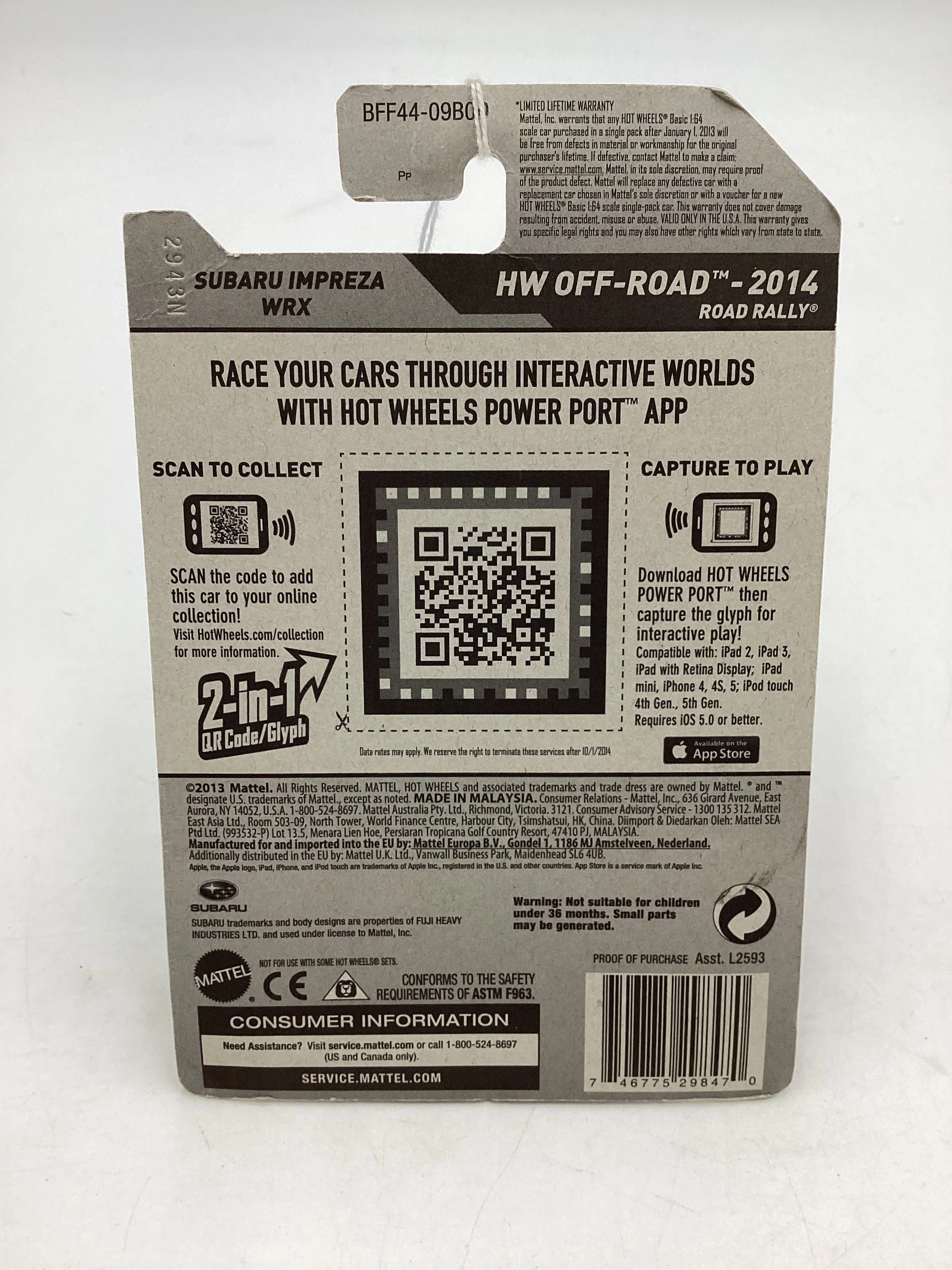 2014 Hot wheels #108 Subaru Impreza WRX blue 89A - Image 7