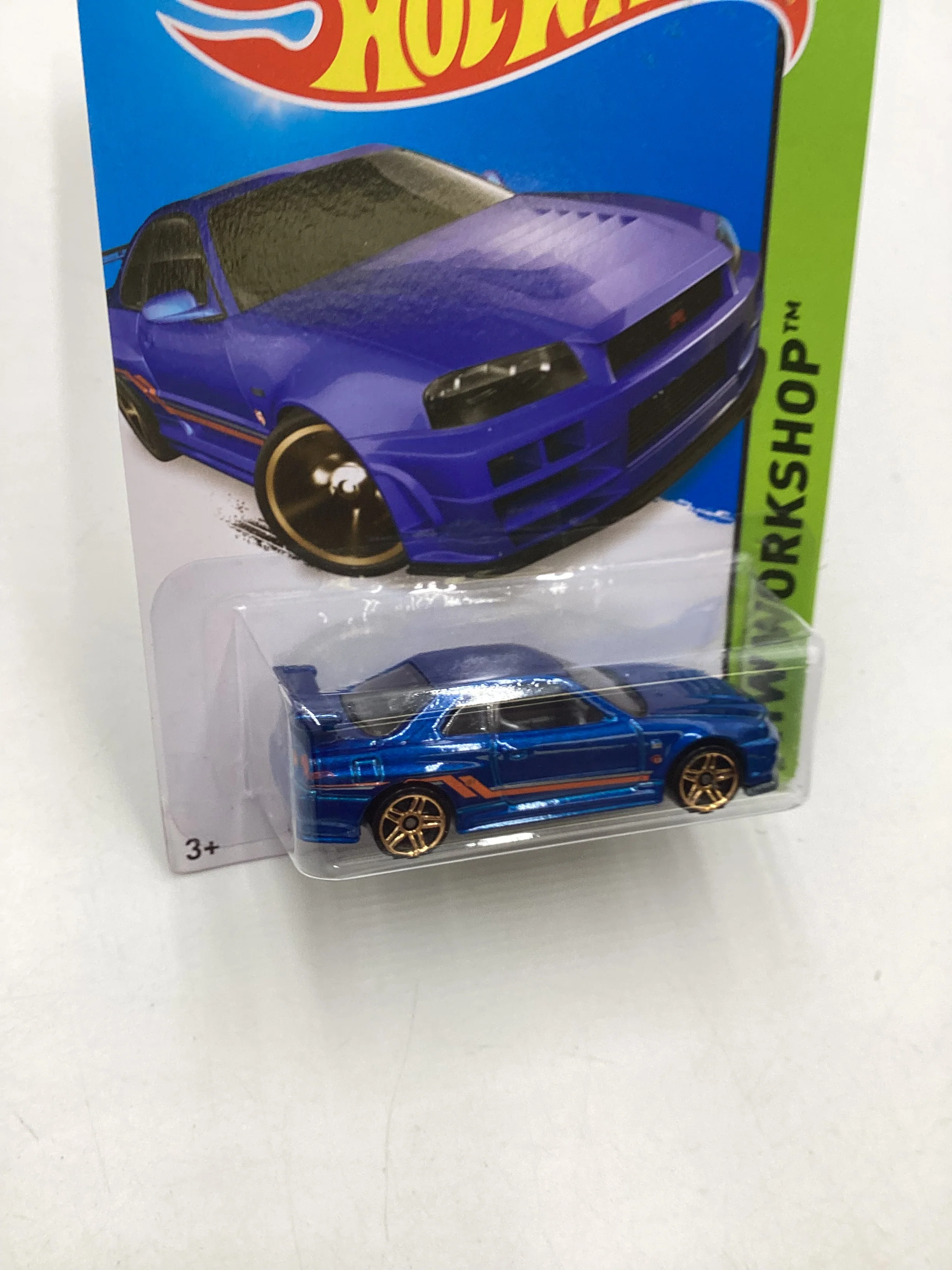 2014 Hot Wheels #230 Nissan Skyline GT-R (R34) Blue W/protector - Image 5