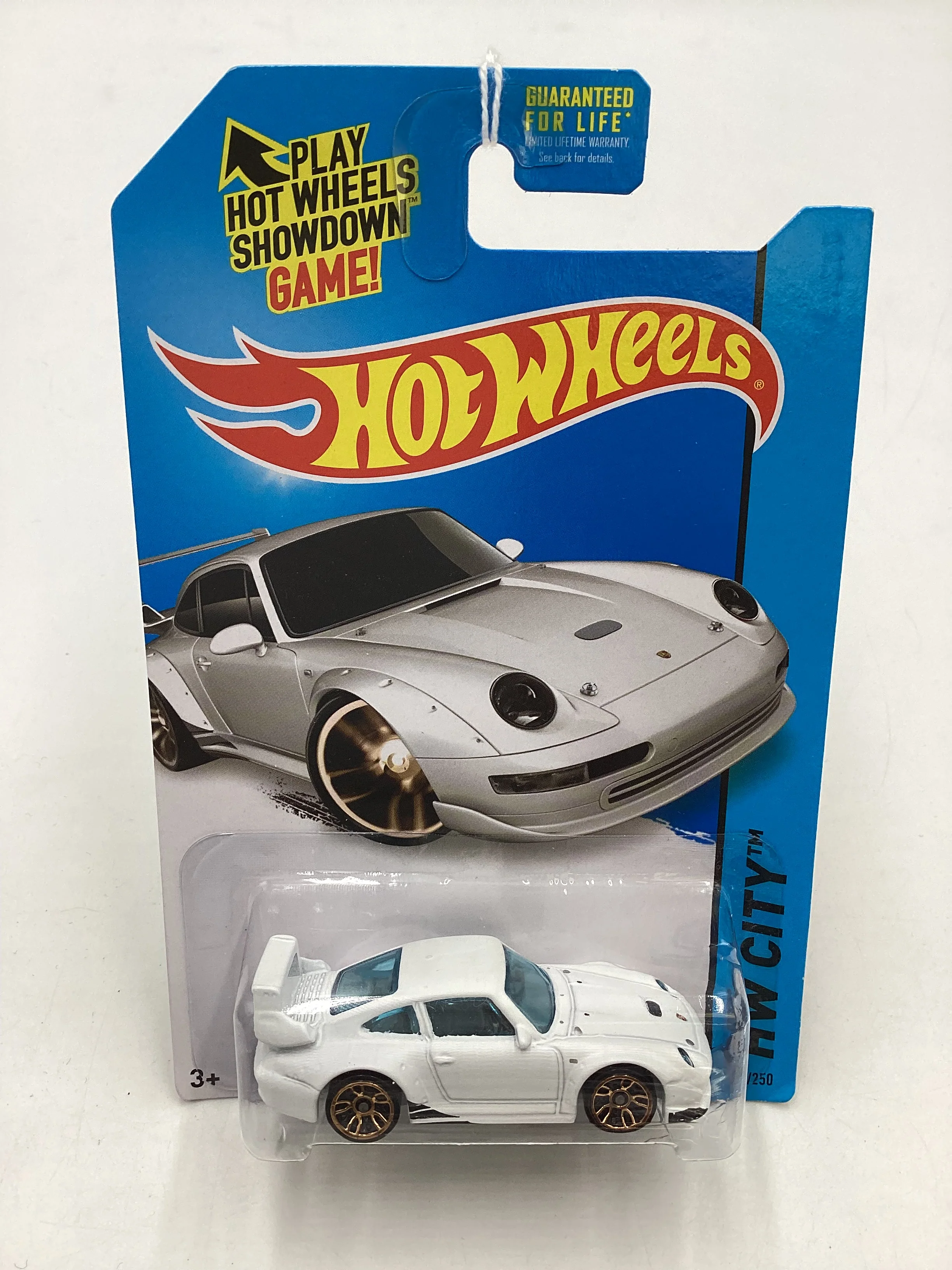 2014 Hot Wheels #27 Porsche 993 GT2 White 101A - Image 2