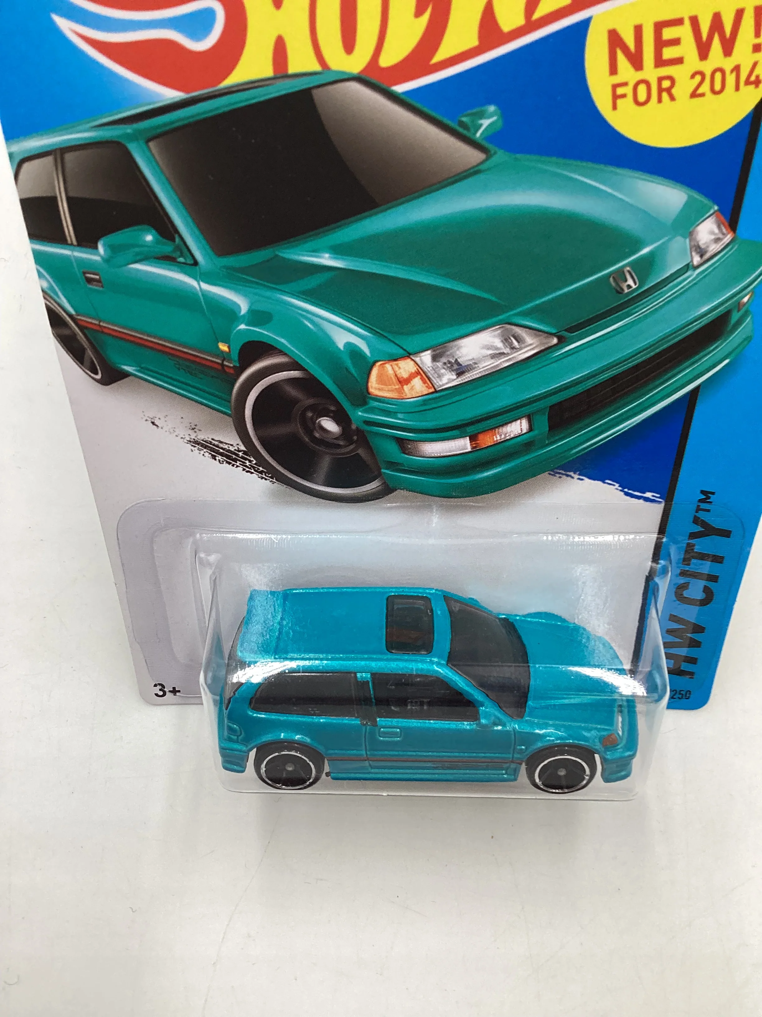 2014 Hot Wheels #30 1990 Honda Civic EF Teal W/Protector - Image 6