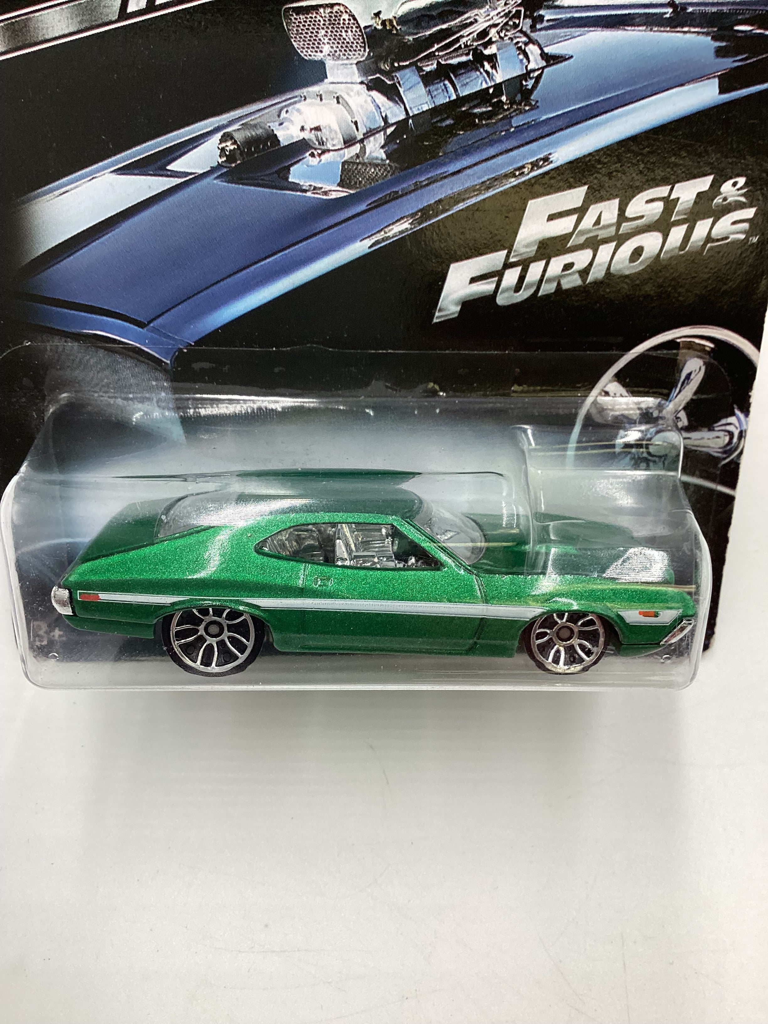 2014 Hot Wheels Fast & Furious #5 72 Ford Grand Torino Sport Green 69E - Image 3
