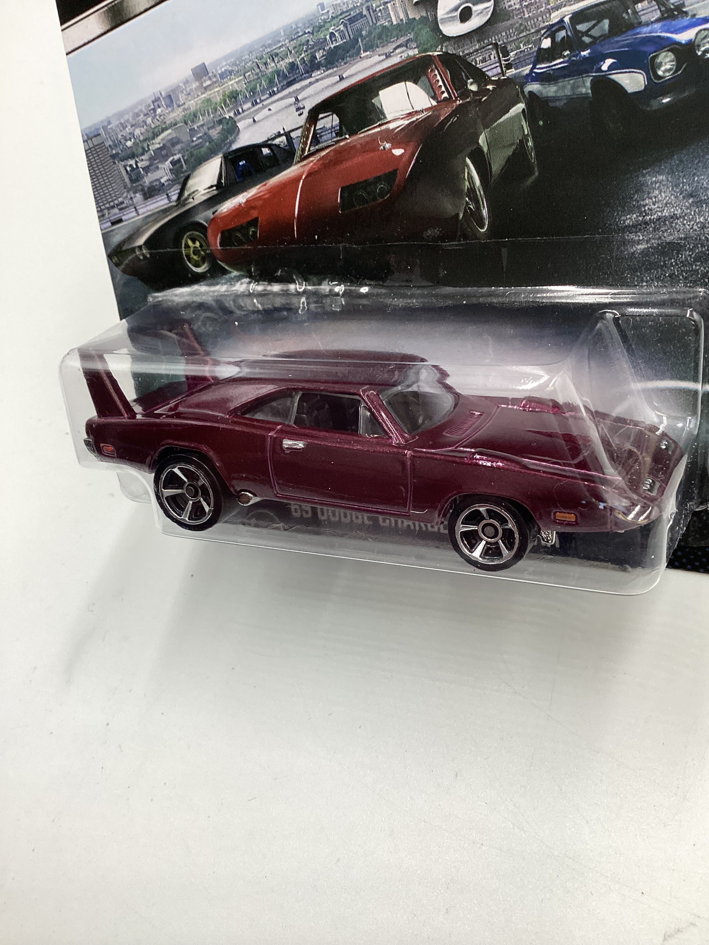 2014 Hot Wheels Fast & Furious 6 #8 69 Dodge Charger Daytona Dark Red 71B - Image 3