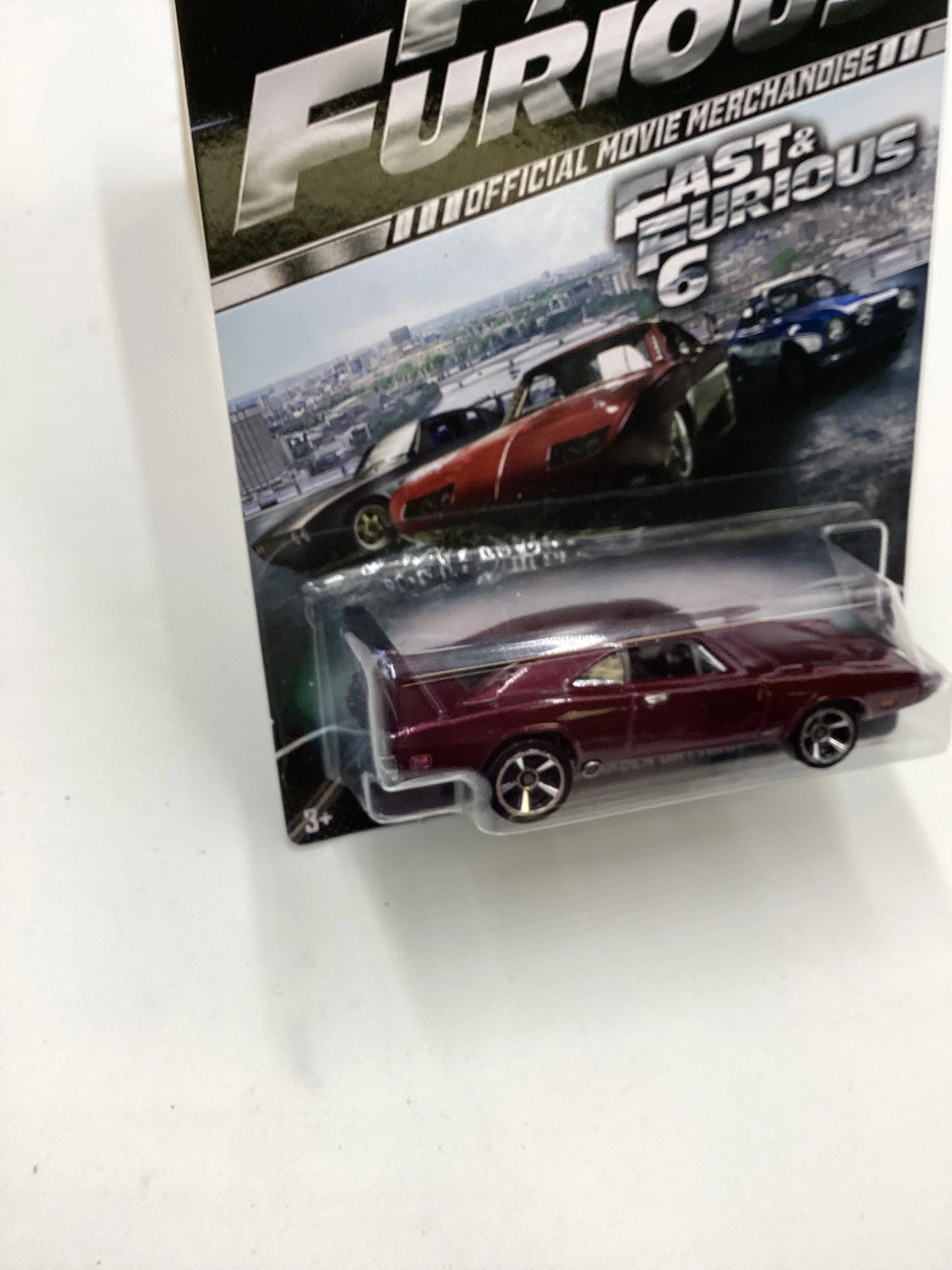 2014 Hot Wheels Fast & Furious 6 #8 69 Dodge Charger Daytona Dark Red 71B - Image 4