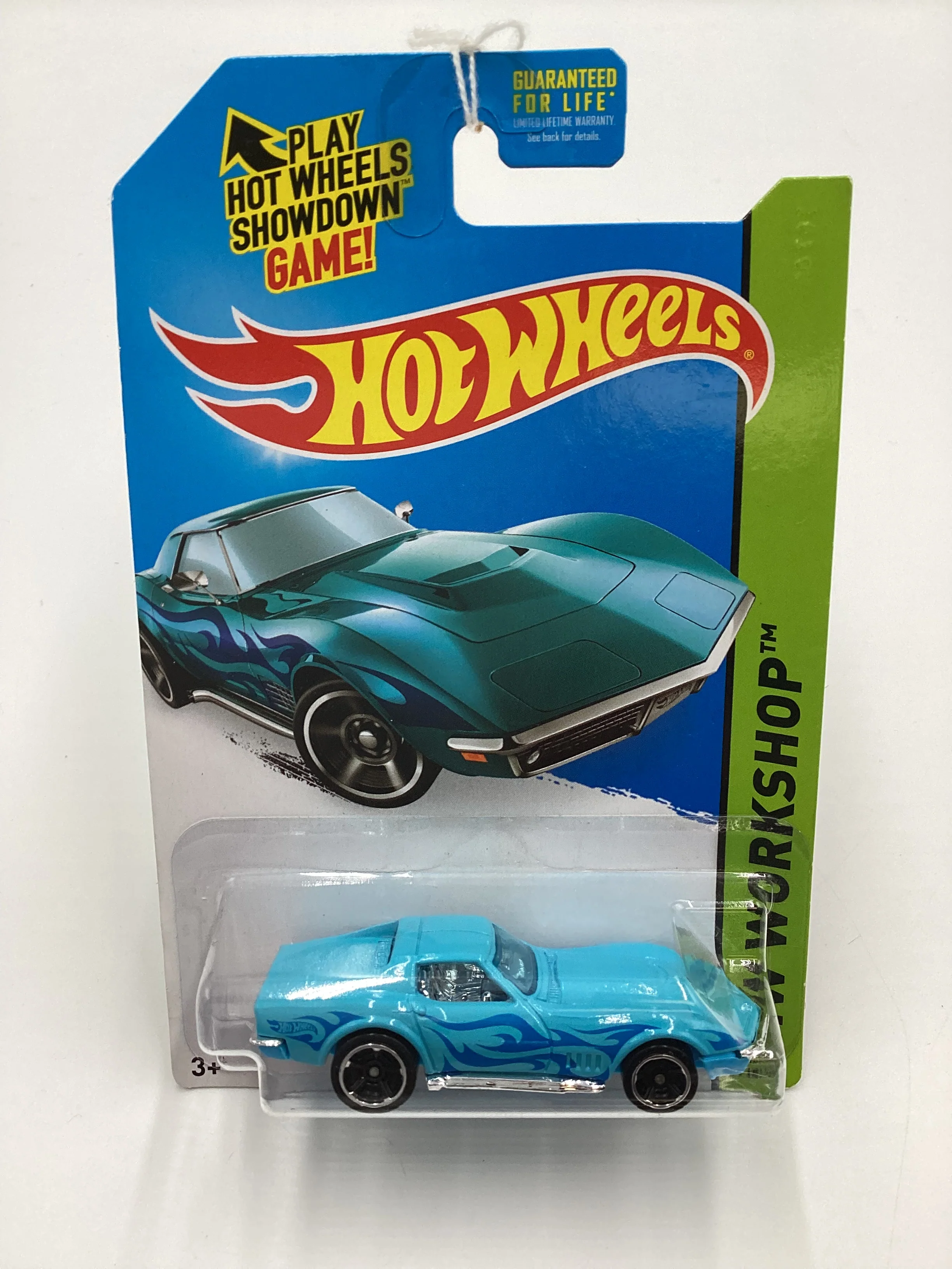 2014 Hot Wheels Kmart Exclusive #214 69 Corvette Light Blue 240B - Image 2