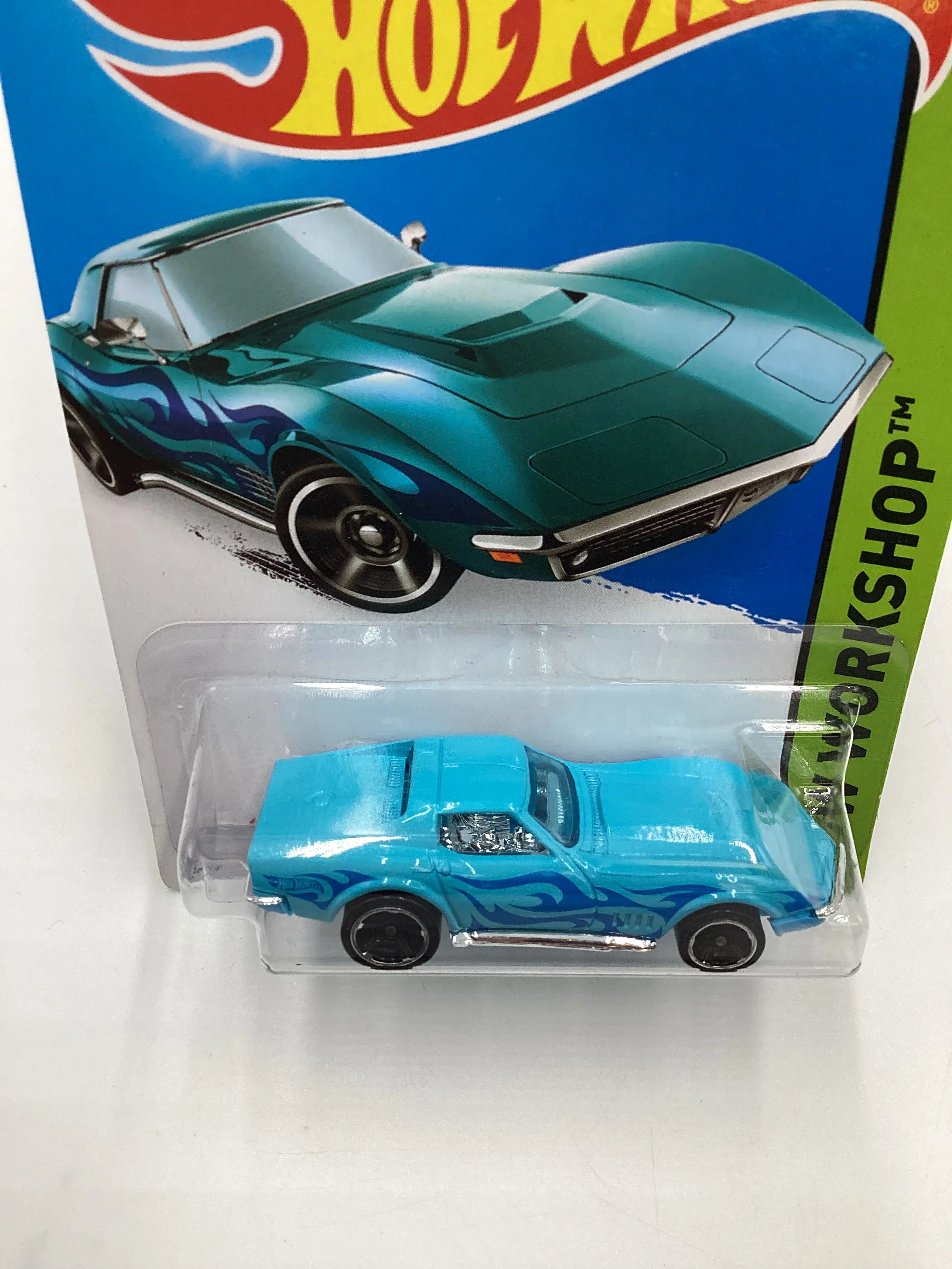 2014 Hot Wheels Kmart Exclusive #214 69 Corvette Light Blue 240B - Image 6