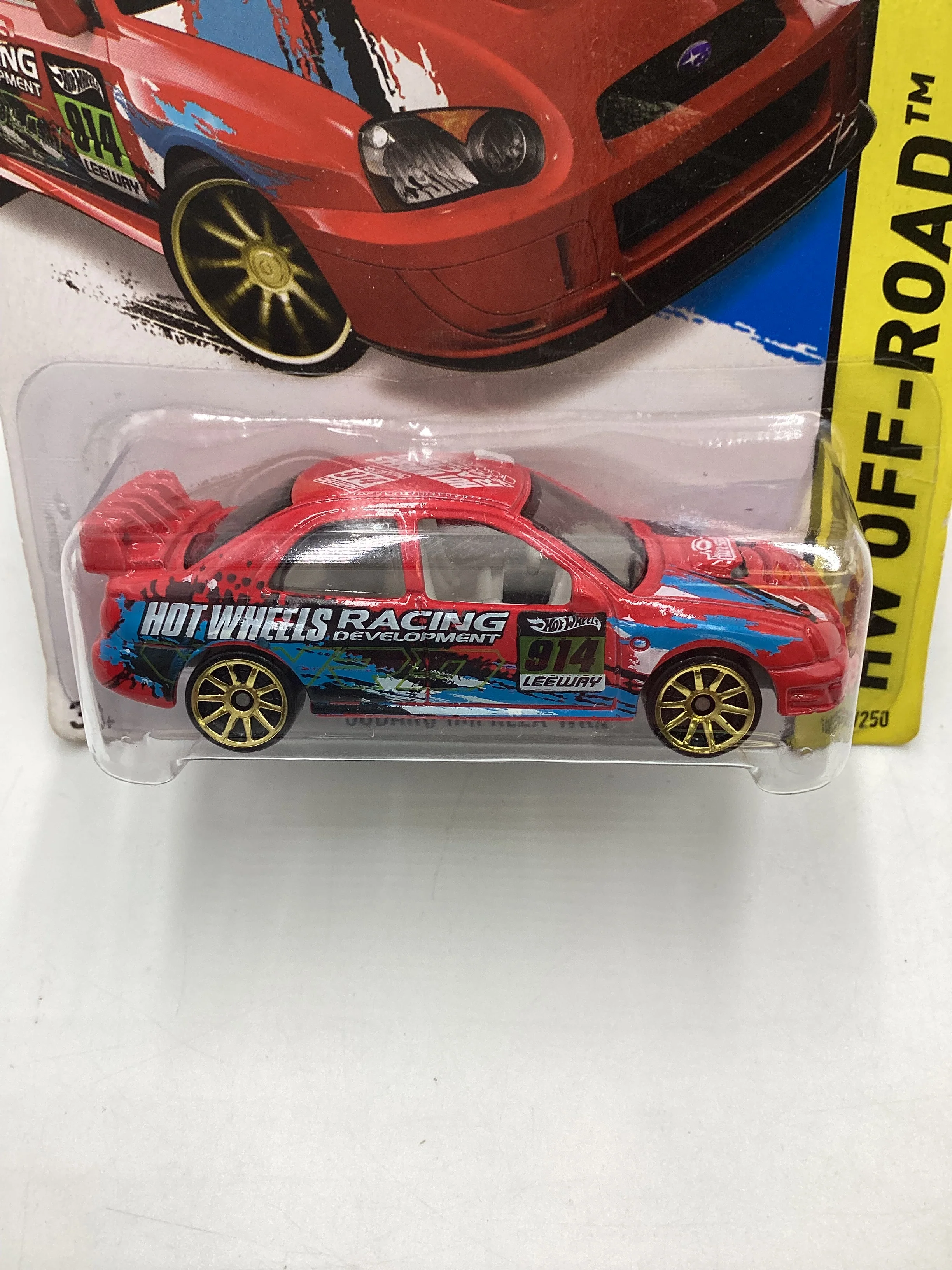 2014 Hot wheels Off Road #108 Subaru Impreza WRX Red 89A - Image 3