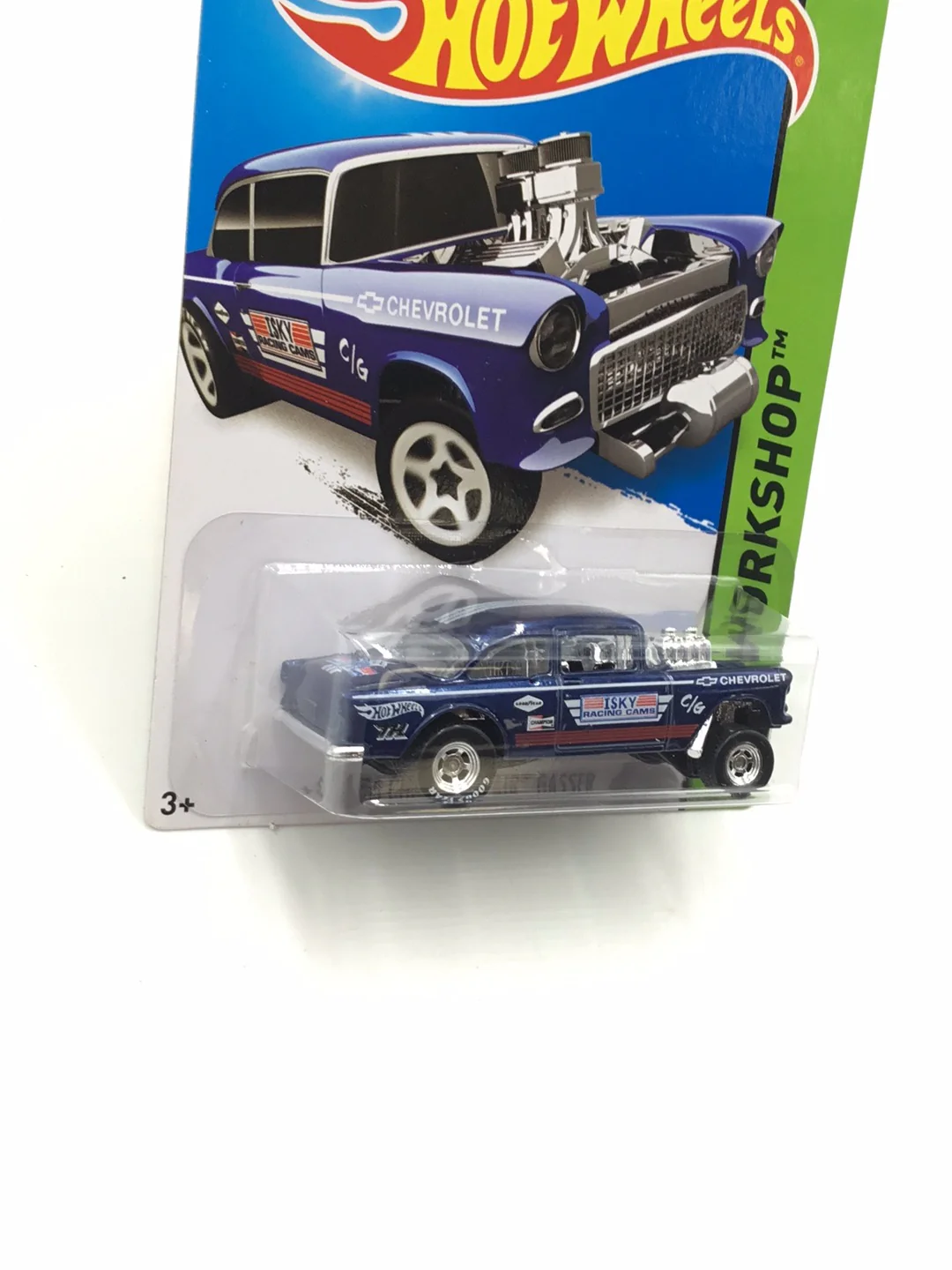 2014 hot wheels super treasure hunt 1955 Chevy Bel Air Gasser #241 W/Protector - Image 3