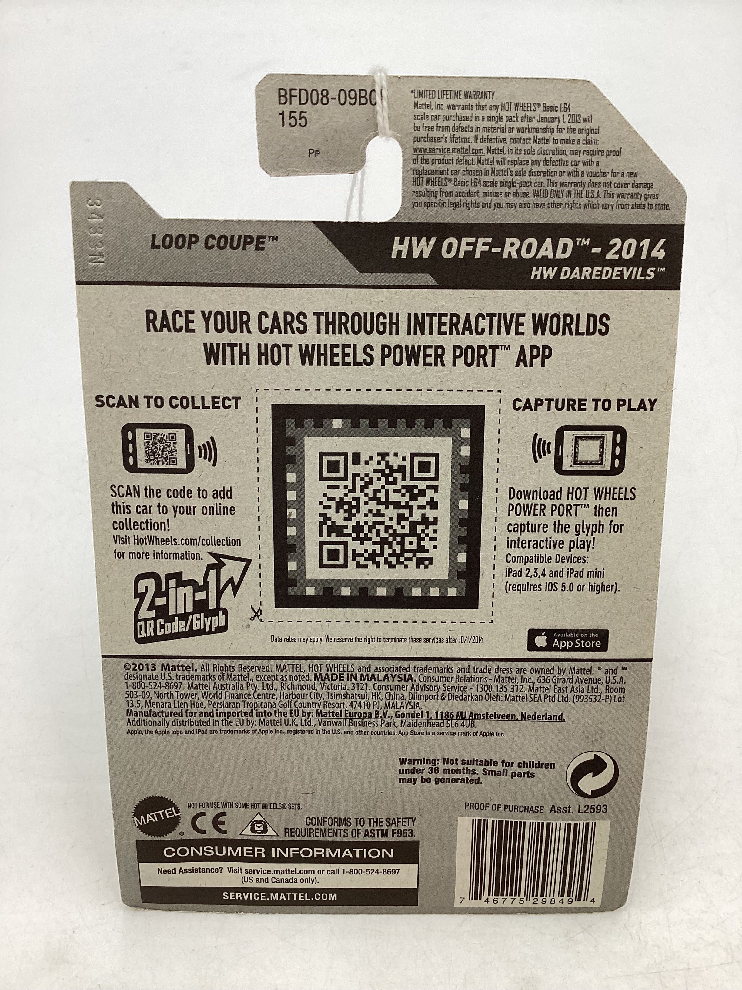 2014 Hot Wheels Treasure Hunt #121 Loop Coupe Gray 276G - Image 7