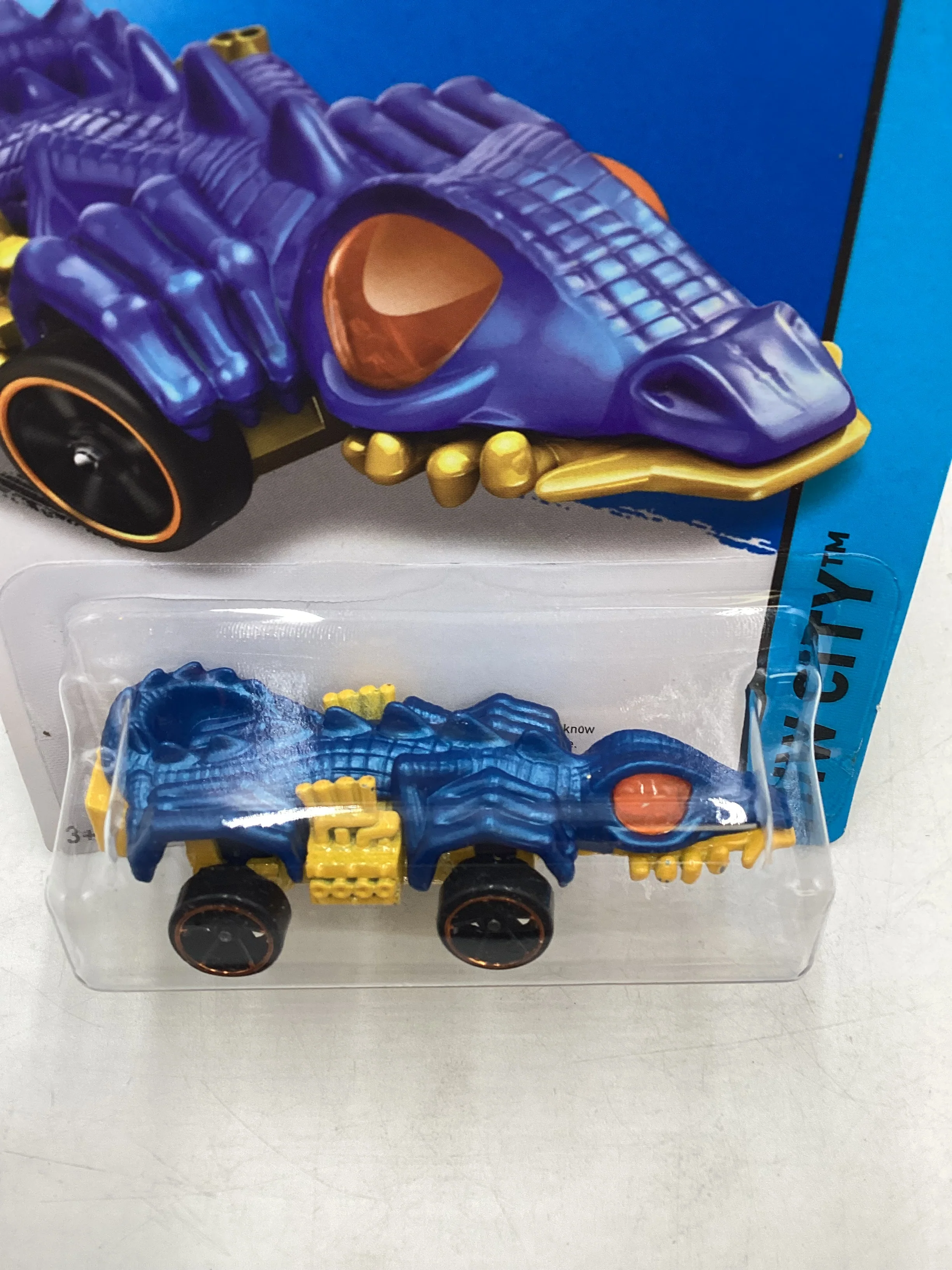 2014 Hot Wheels Treasure Hunt #53 Fangster Blue non smoked wheels 277A - Image 5