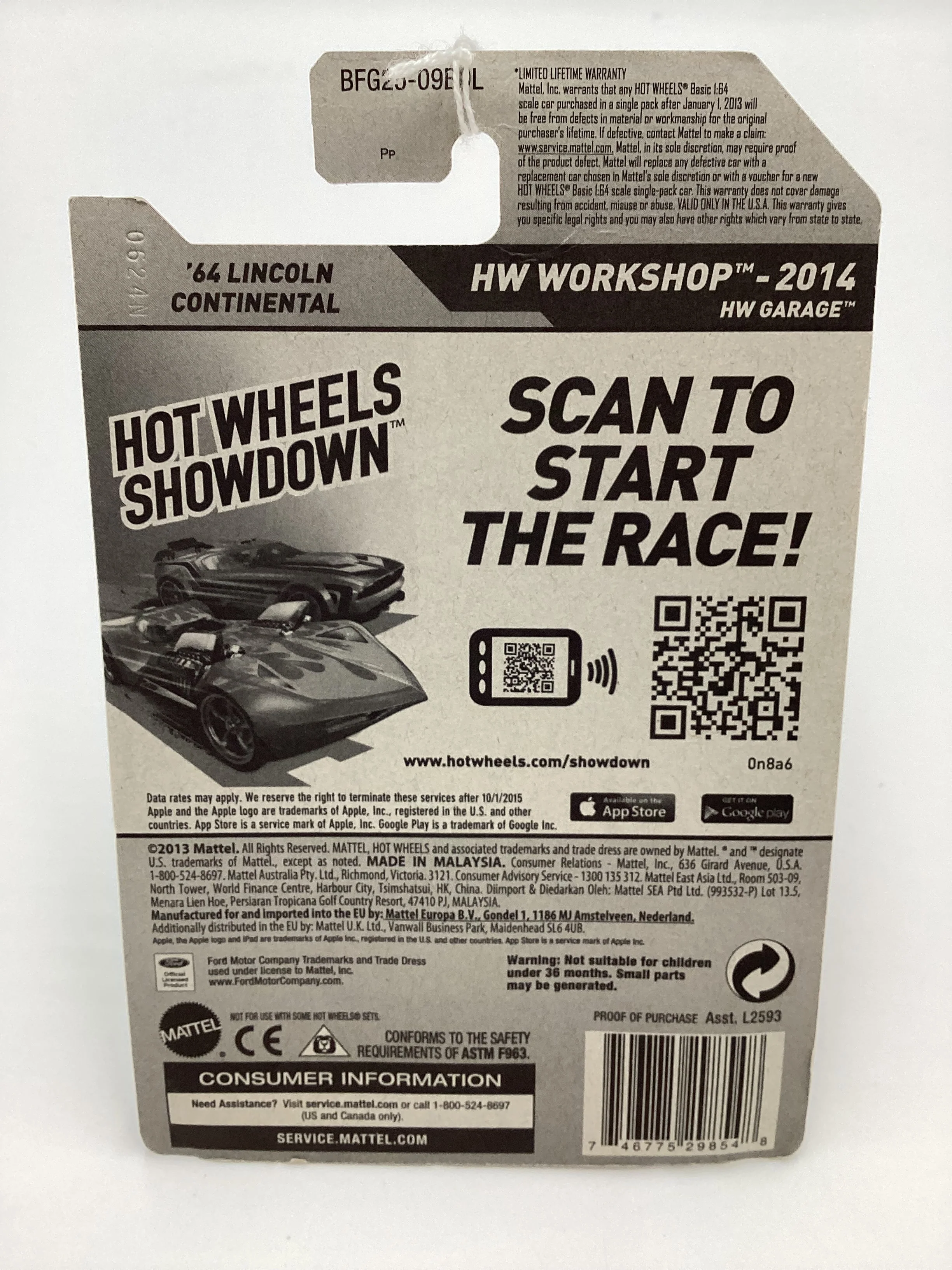 2014 Hot Wheels Zamac 012 #208 64 Lincoln Continental Walmart Exclusive 143B - Image 7