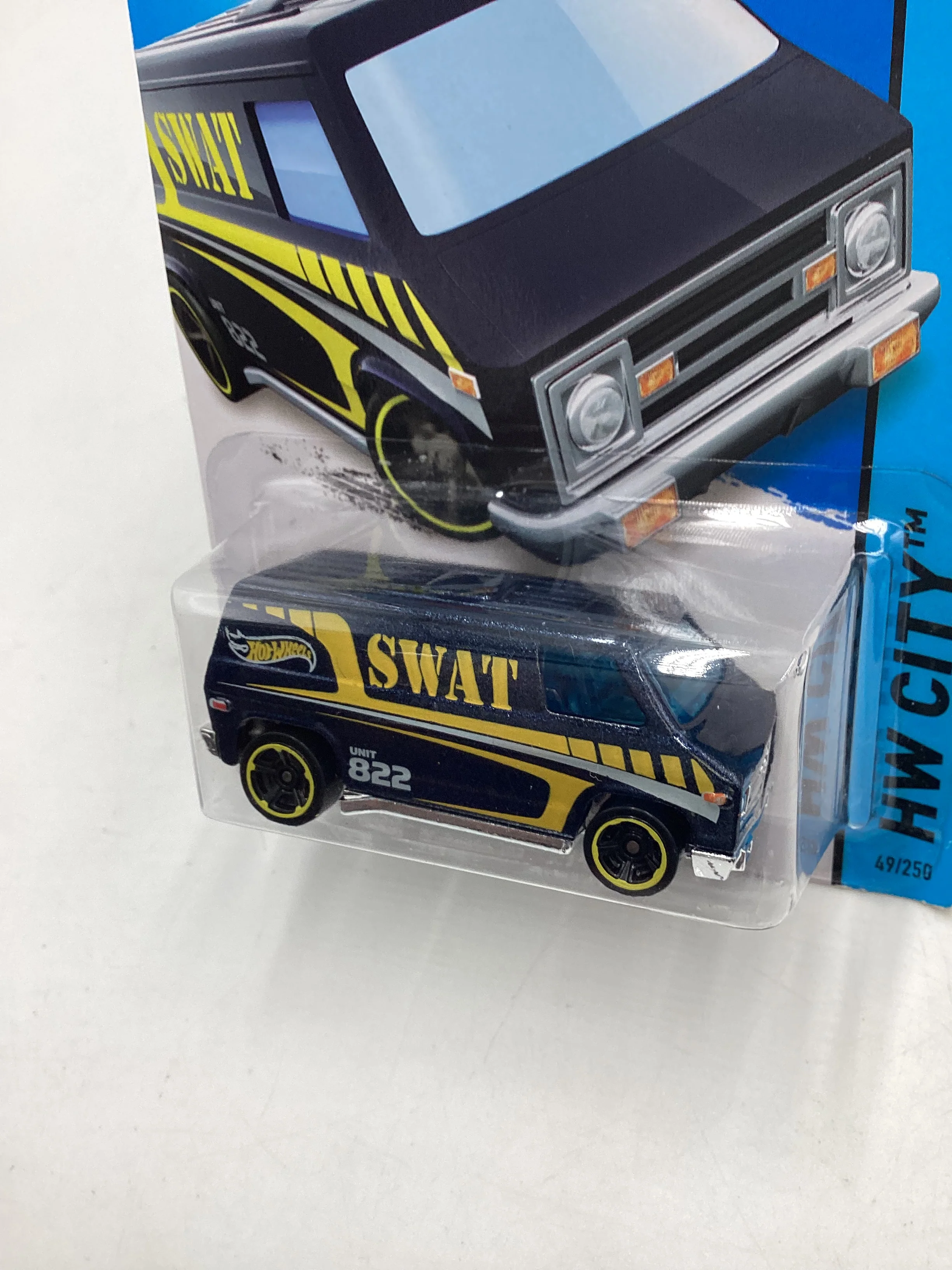 2014 HW City #49 Super Van Blue - Image 4