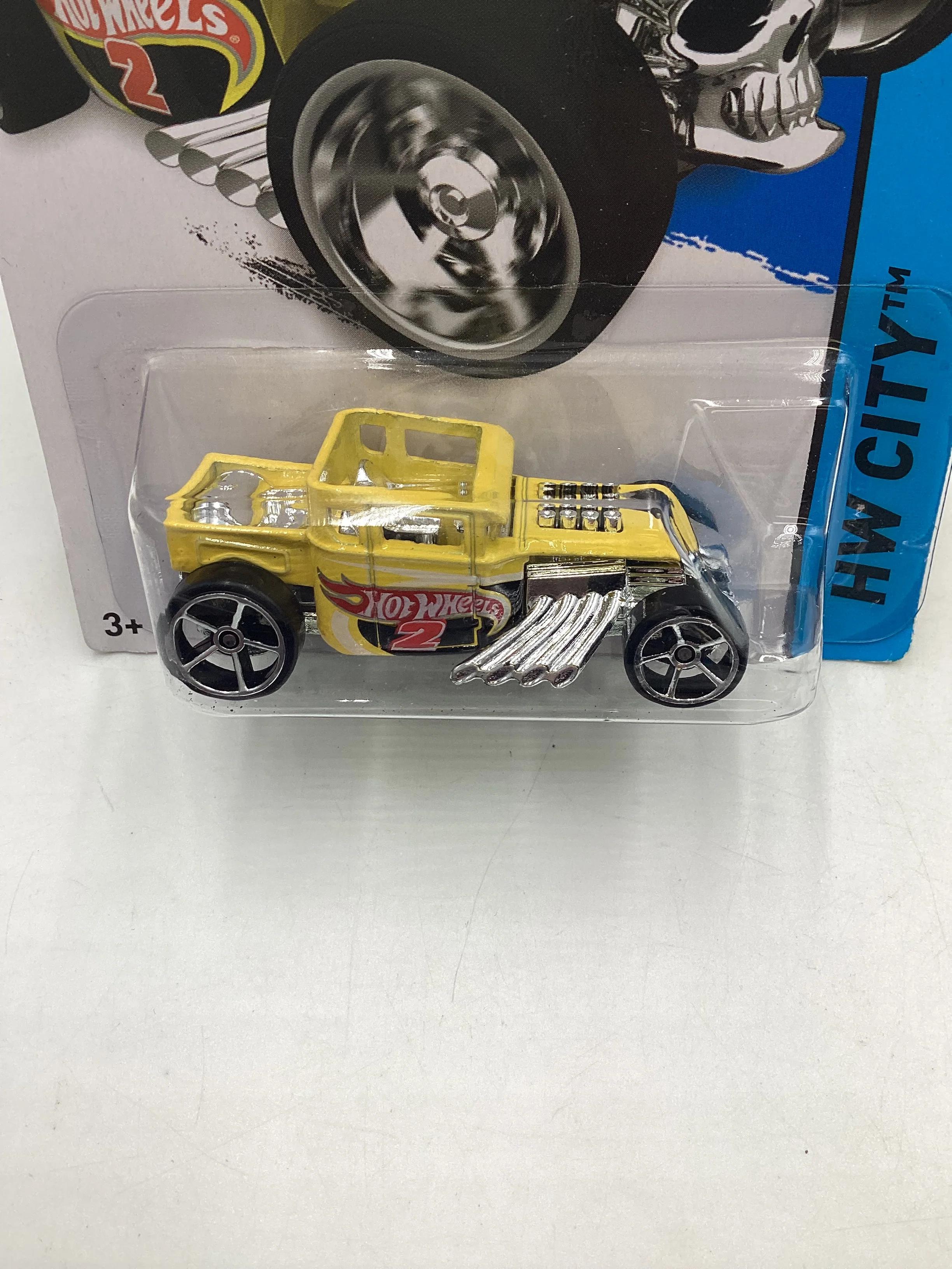 2014 HW City Scavenger Hunt 1/4 Bone Shaker Yellow Kroger Exclusive 238C - Image 3