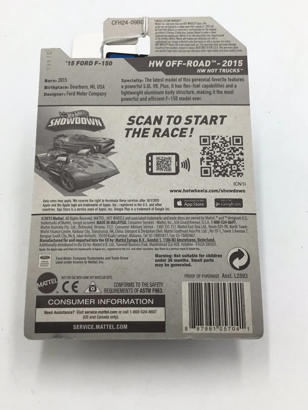 2015 Hot Wheels #119 2015 Ford  F-150 JJ2 - Image 6